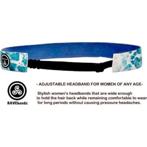 Cinta para la cabeza elástica RAVEbandz azul real 2.54 cm