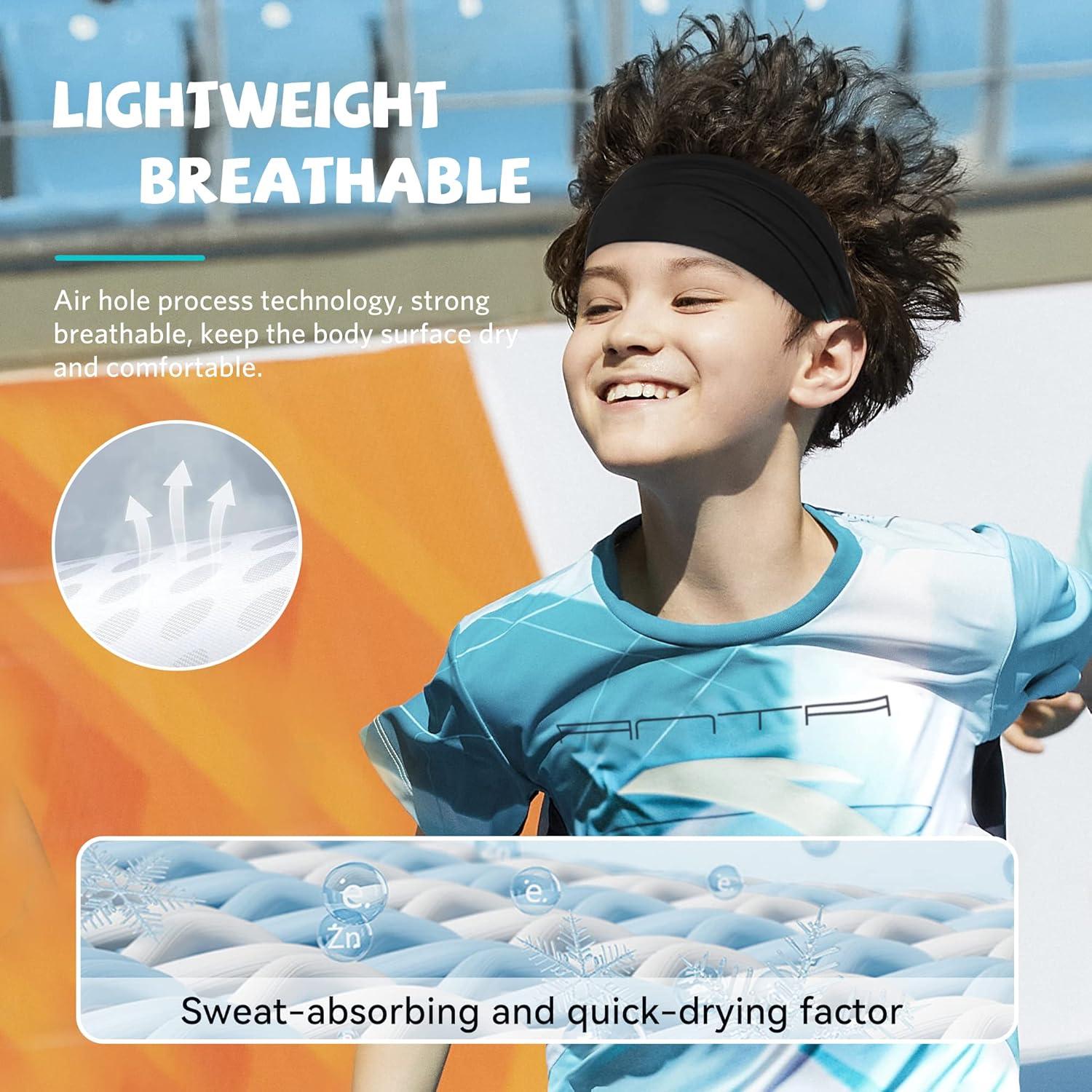 ChezMax 6 Bandas para Sudor Niños - Cintas de Cabeza Deportivas