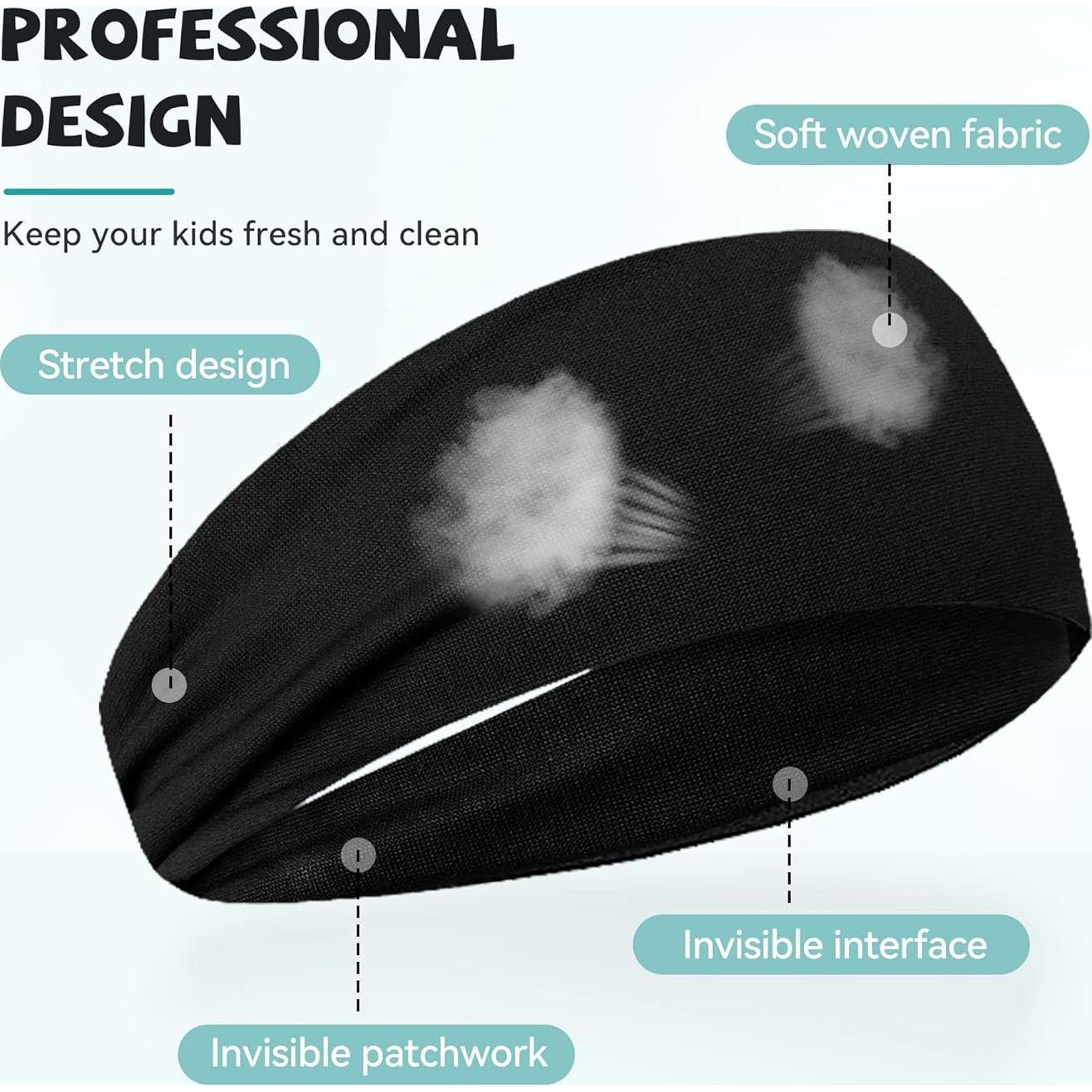 ChezMax 6 Bandas para Sudor Niños - Cintas de Cabeza Deportivas