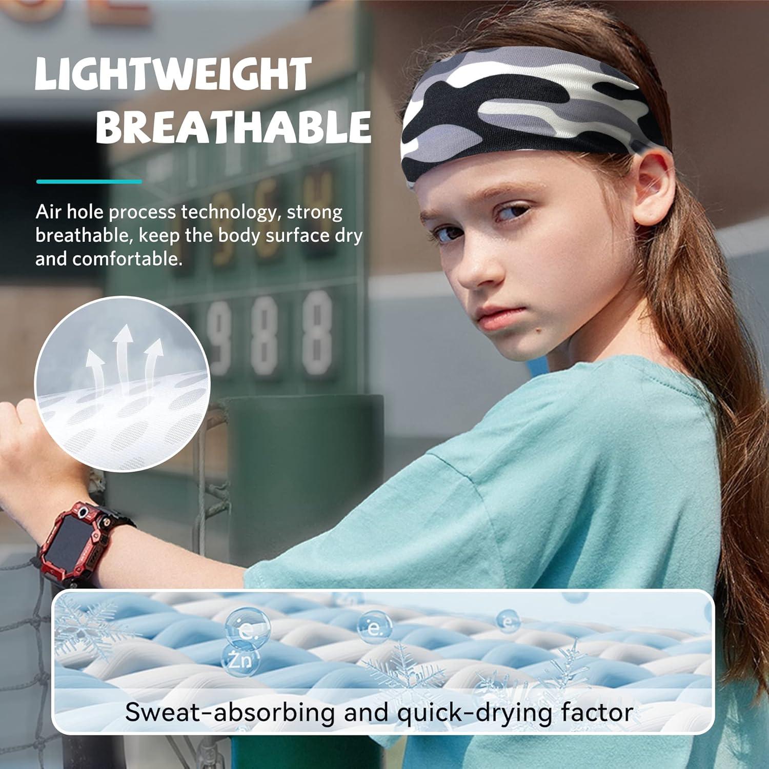 ChezMax 6 Bandas para Sudor Niños - Cintas de Cabeza Deportivas