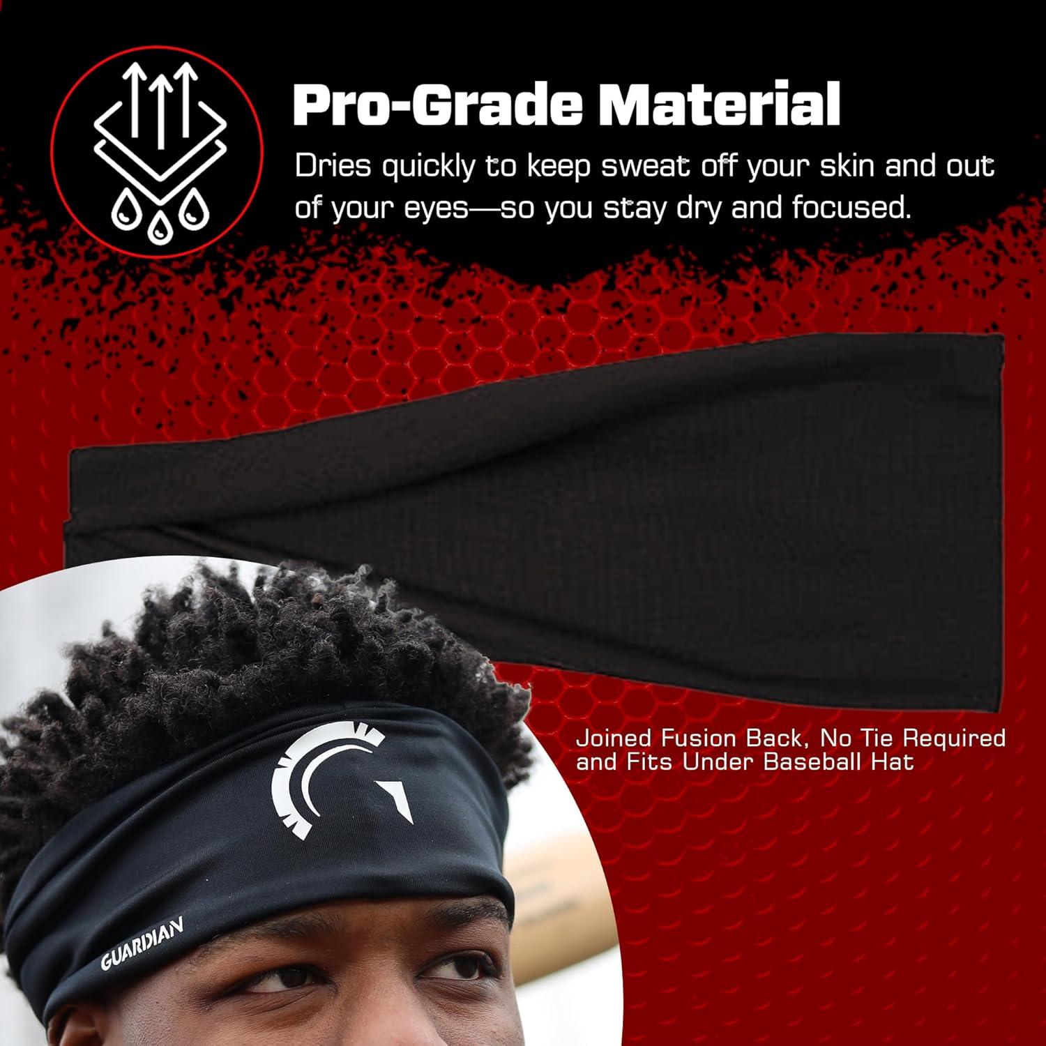 Cinta para la cabeza de béisbol Guardian Pro-Grade - Negro/Blanco