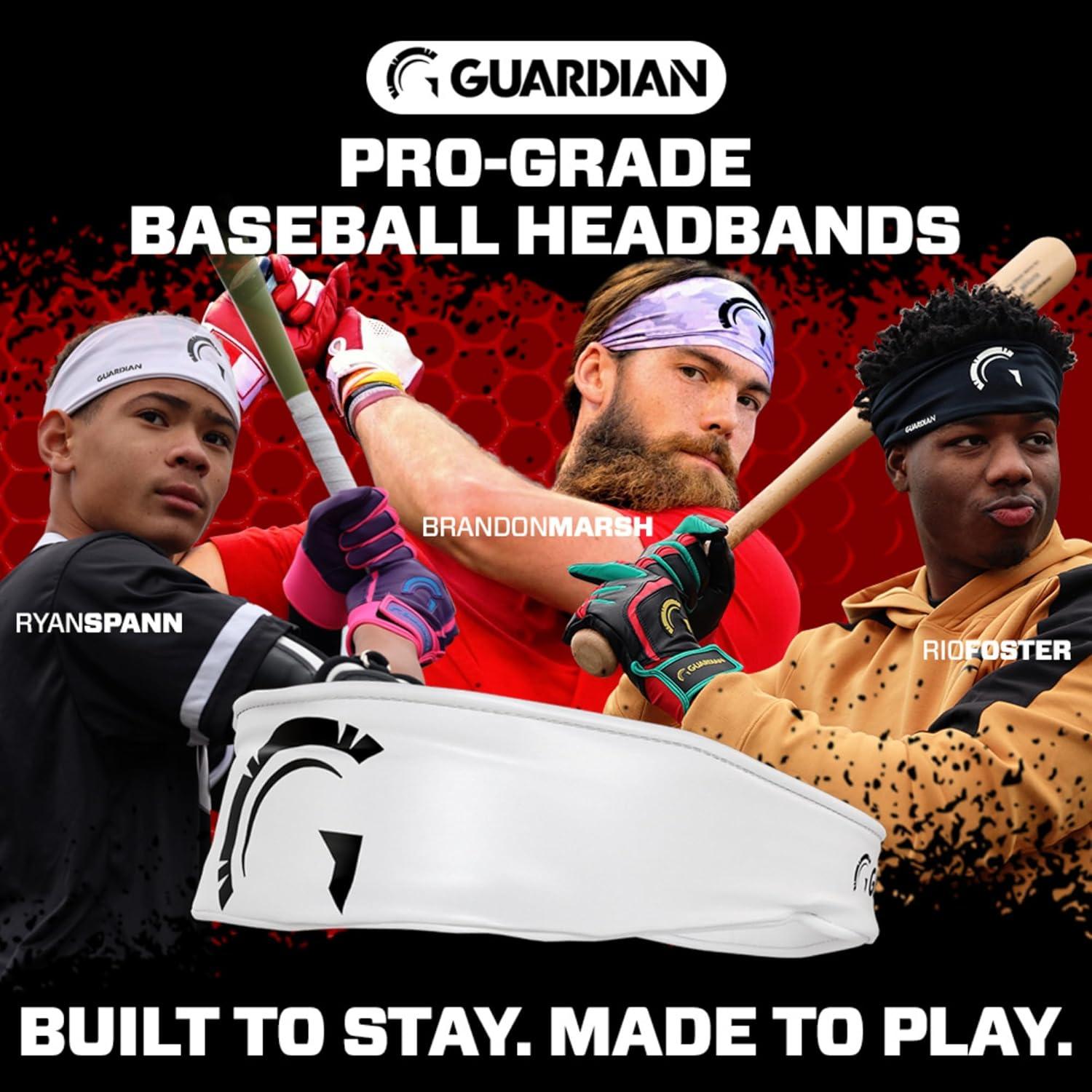 Cinta para la cabeza de béisbol Guardian Pro-Grade - Negro/Blanco