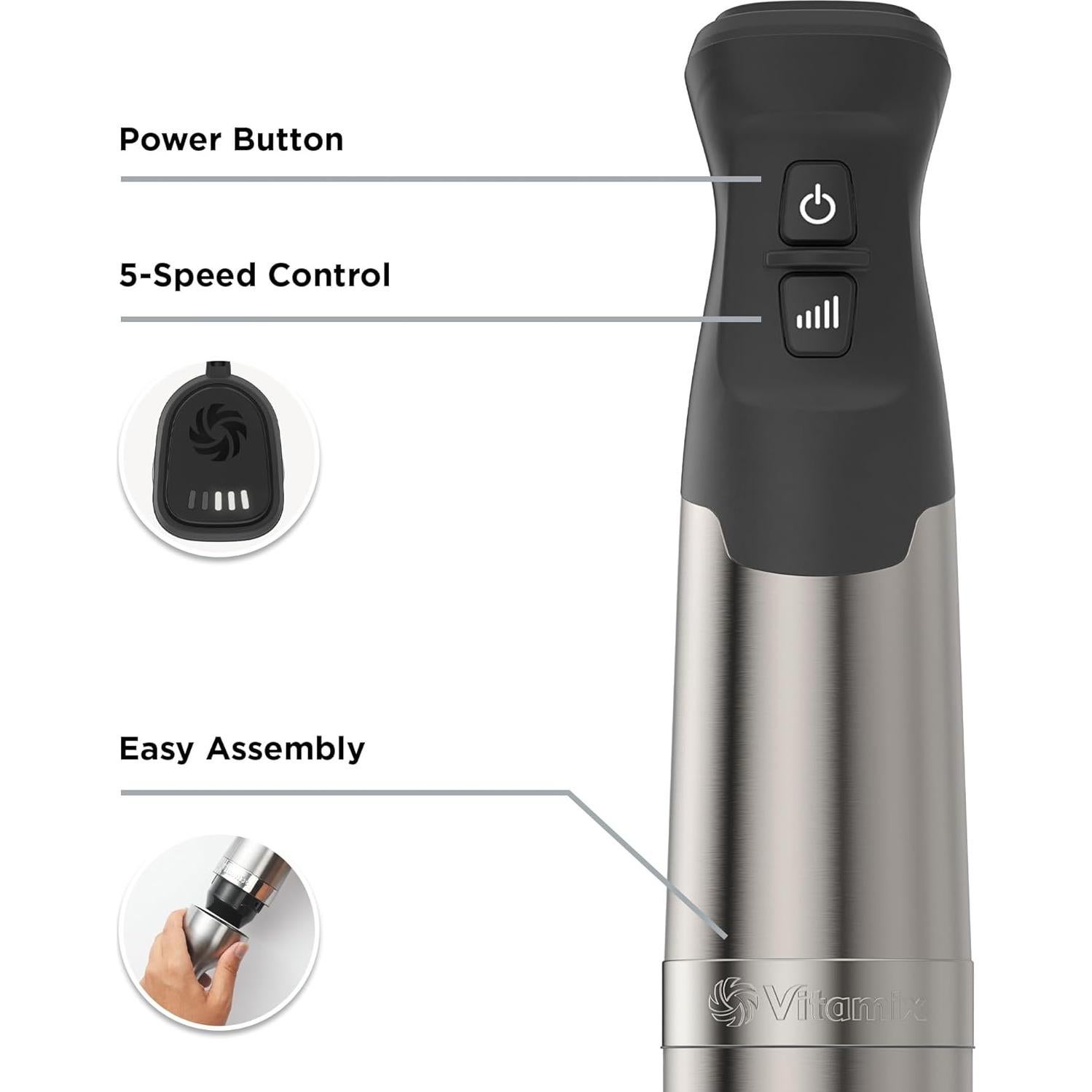 Batidora de Inmersión Vitamix 5 Velocidades 625W Acero Inoxidable