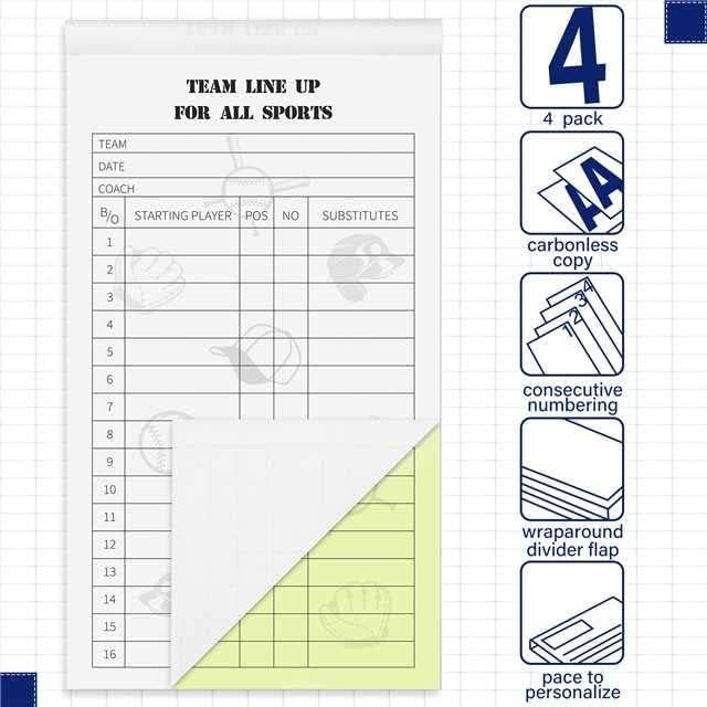 Tarjetas de Alineación de Béisbol Junkin - 30 Juegos para 16 Jugadores