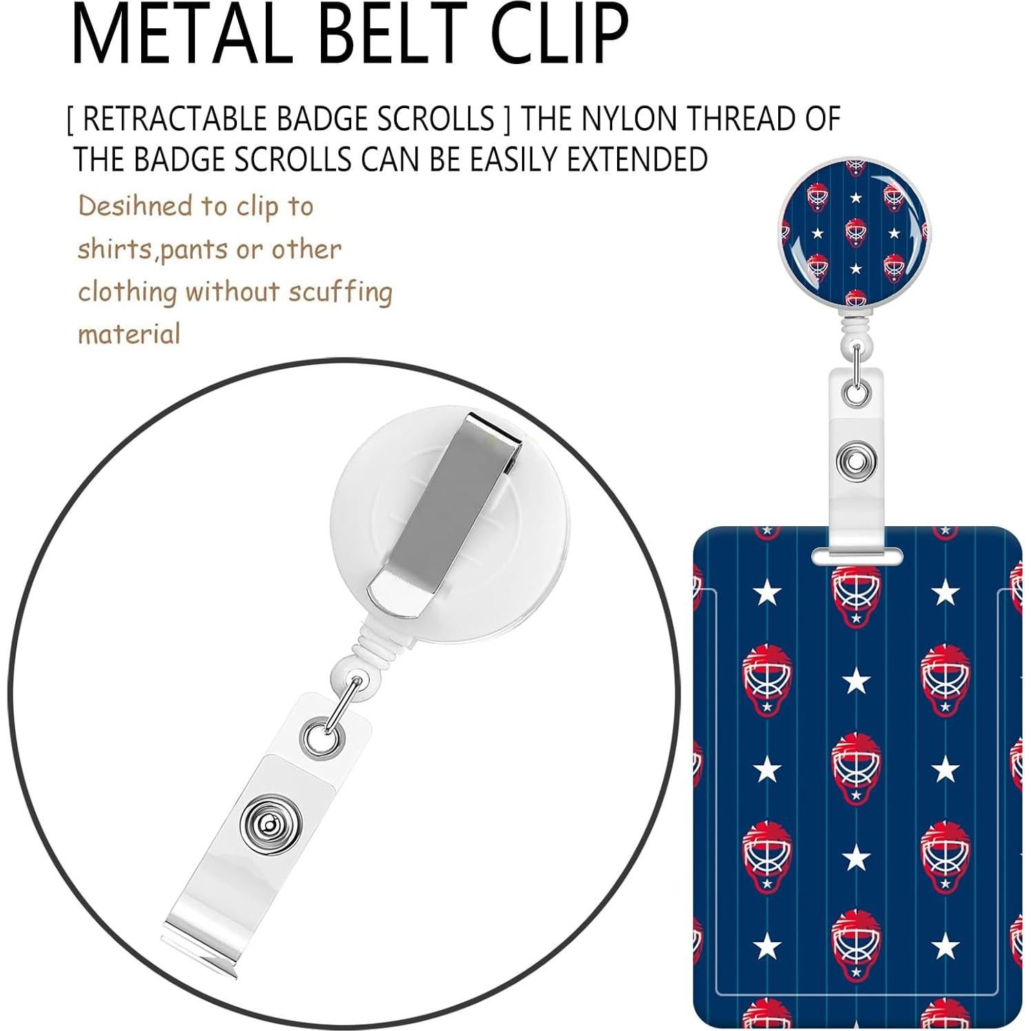 Porta Credencial Retráctil AQXV con Llavero y Clip Giratorio