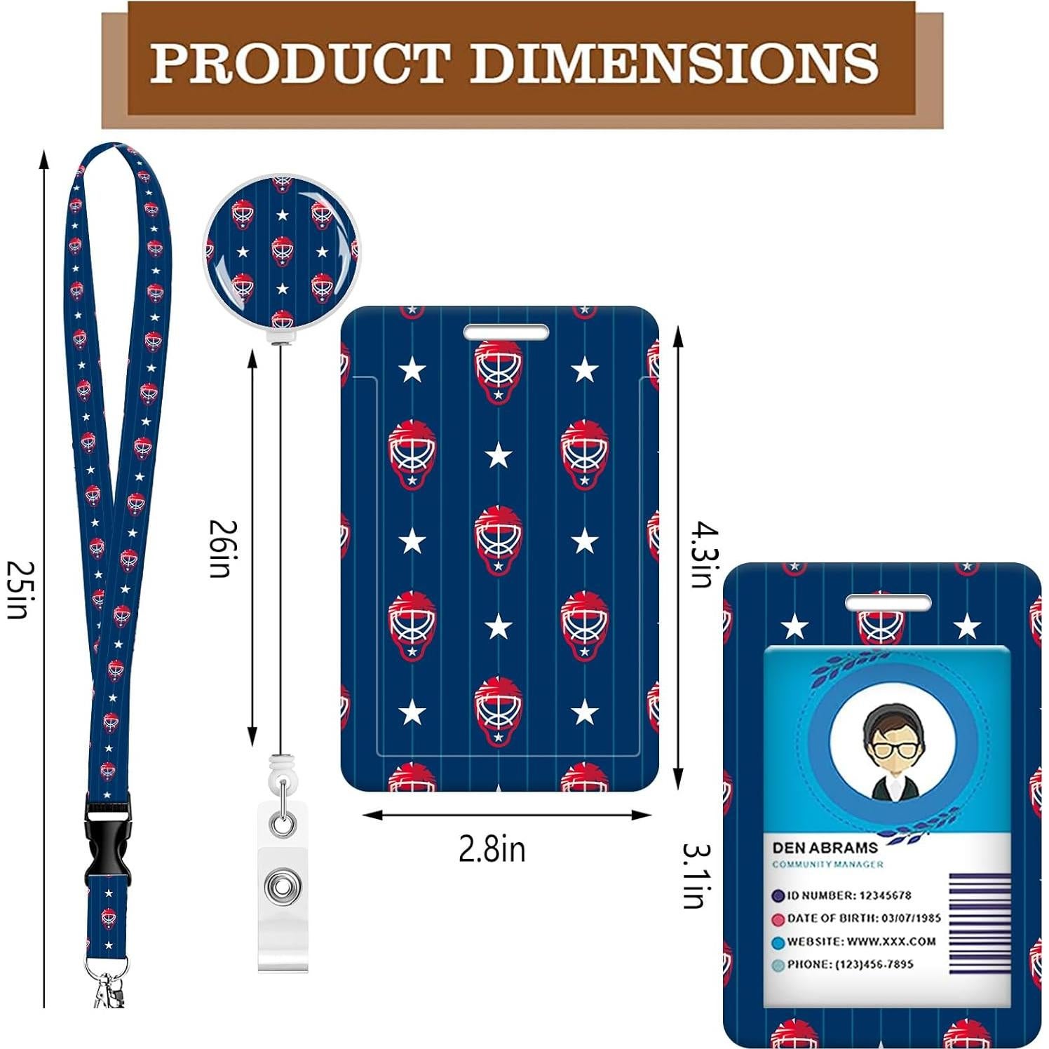 Porta Credencial Retráctil AQXV con Llavero y Clip Giratorio