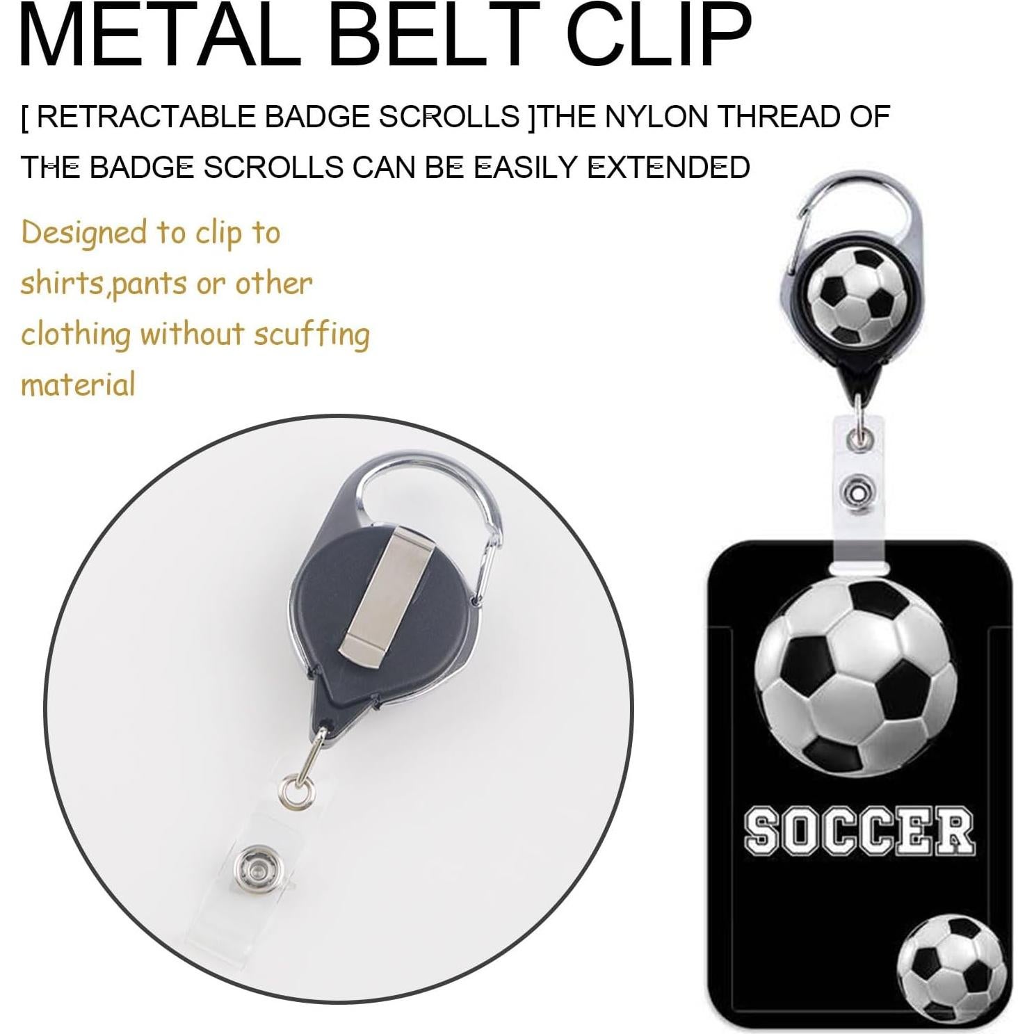 Porta Insignia de Fútbol BKBKAAK con Cordón Retráctil 49 cm