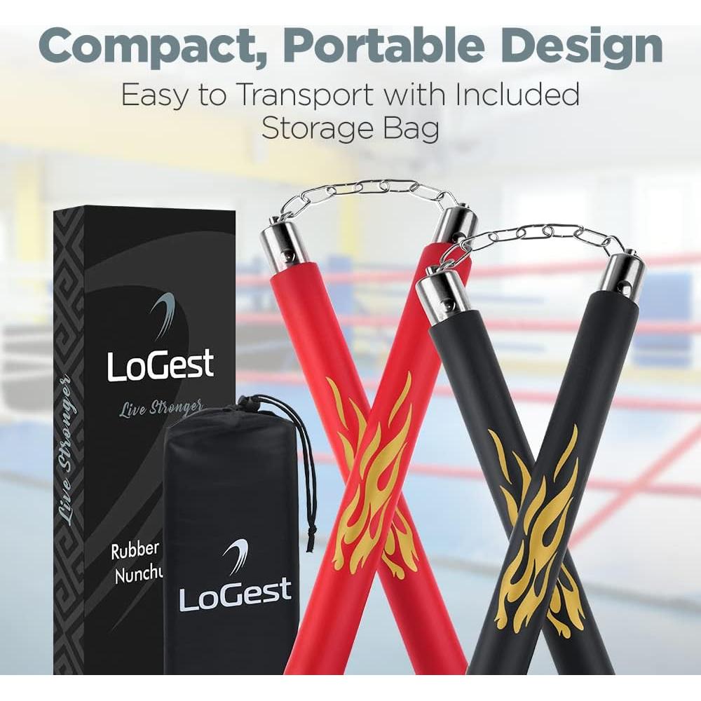 Nunchakus de Goma Espuma Logest - Paquete de 2 para Entrenamiento
