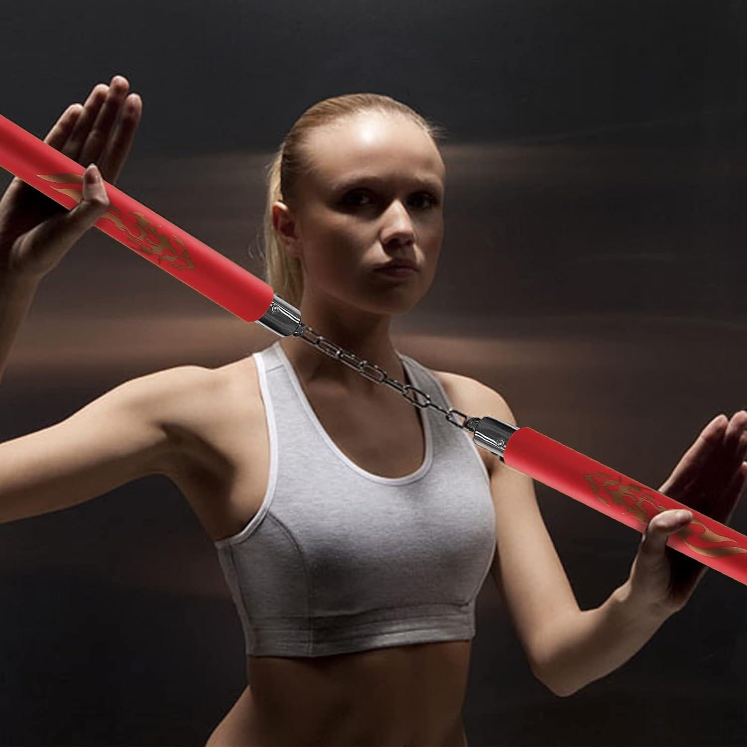 Nunchakus de Espuma TOPOINT para Niños - 31.5 cm, Rojo