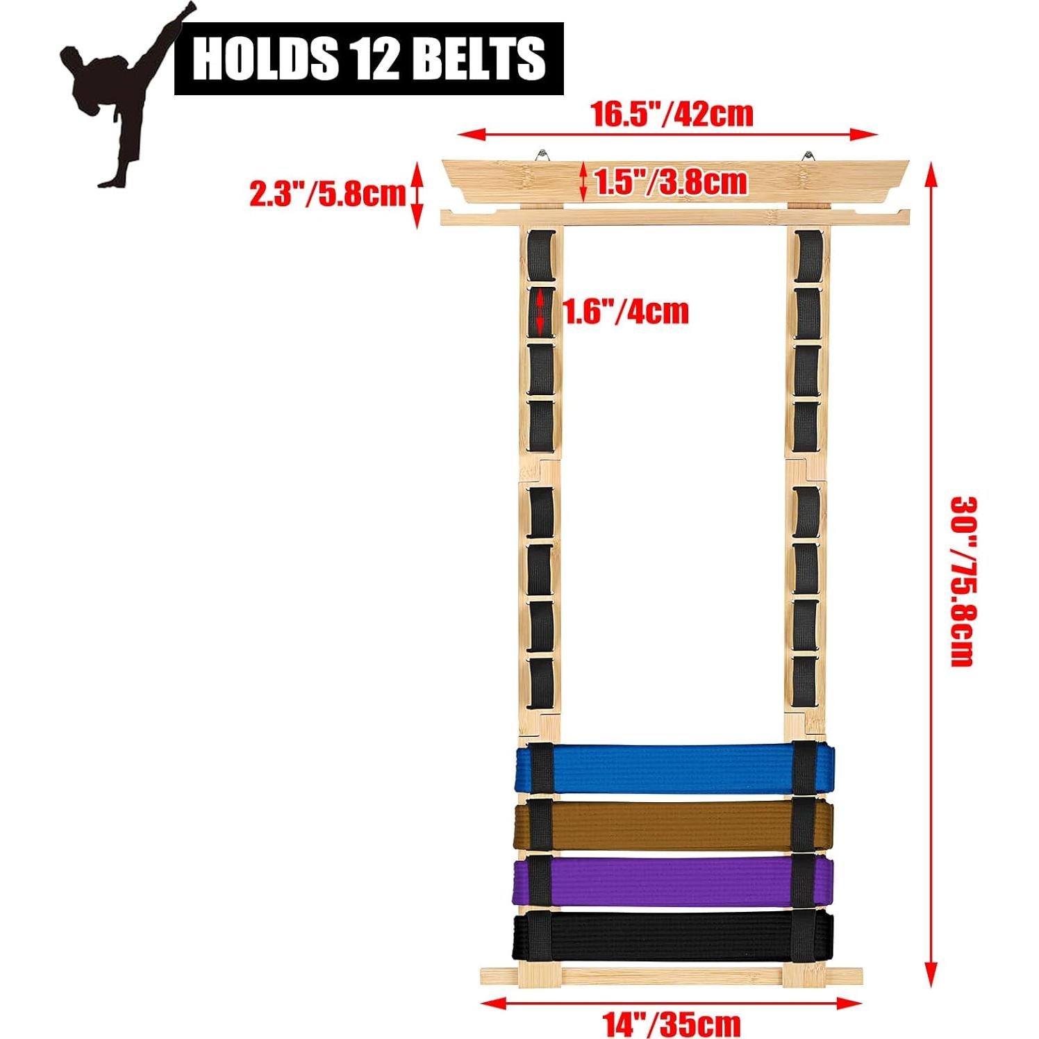 Organizador de Cinturones de Artes Marciales JUXYES para 12 Cinturones