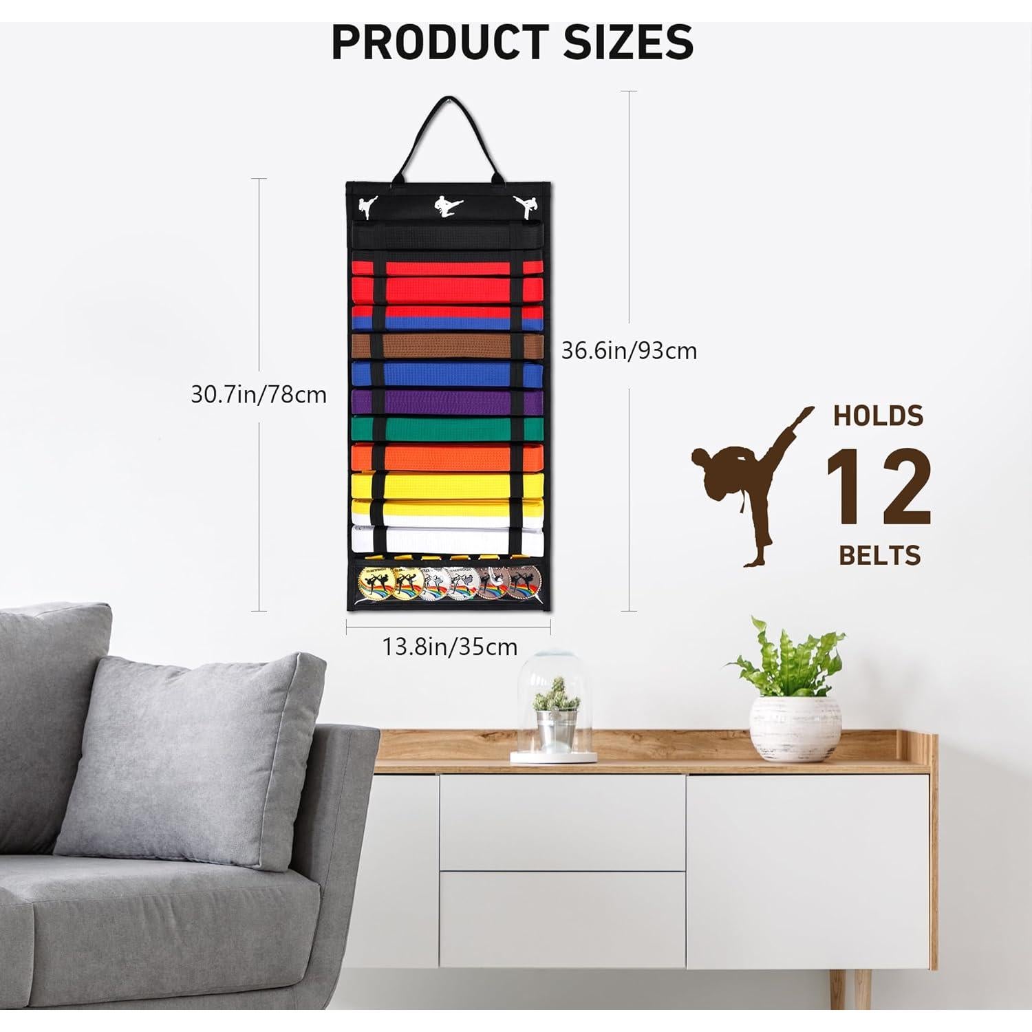 Soporte para Cinturones de Karate Winartton 12 Cinturones Fieltro