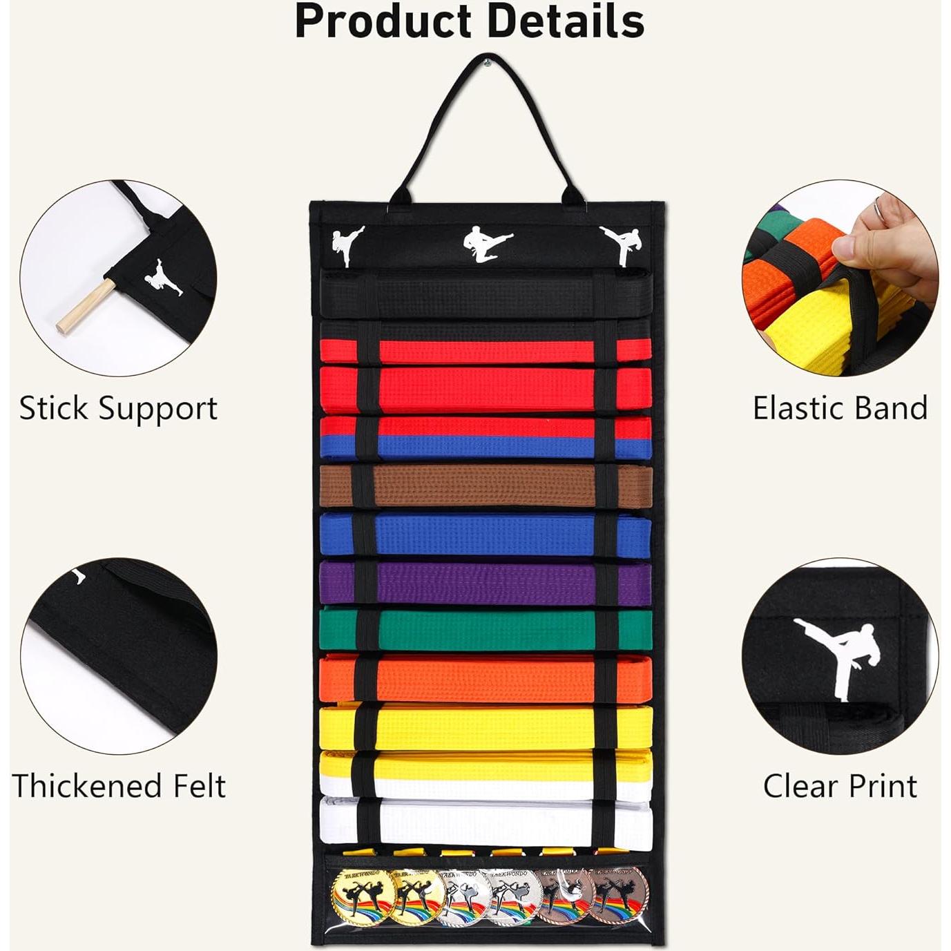 Soporte para Cinturones de Karate Winartton 12 Cinturones Fieltro
