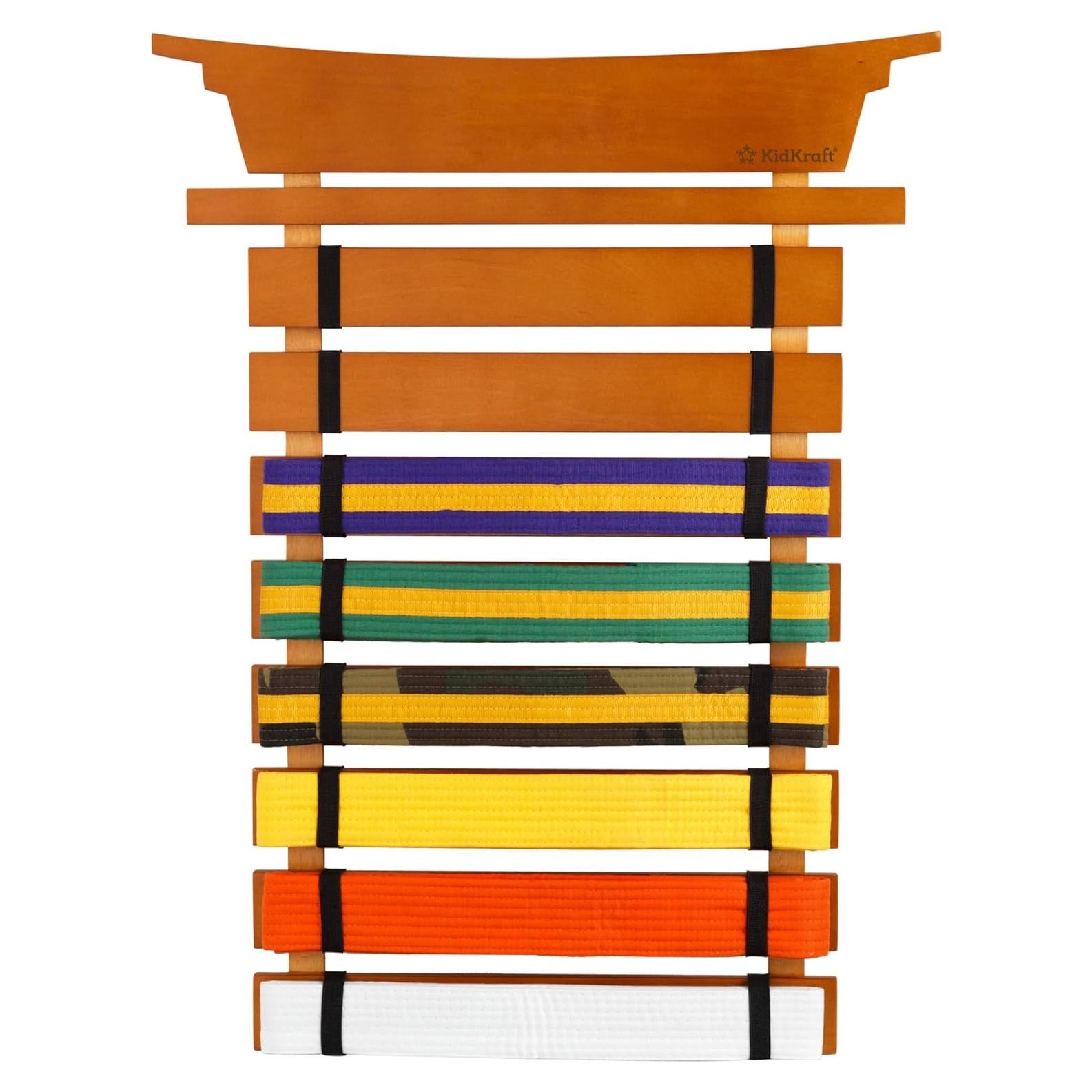 Soporte de Cinturones de Artes Marciales KidKraft Madera 8 Cinturones