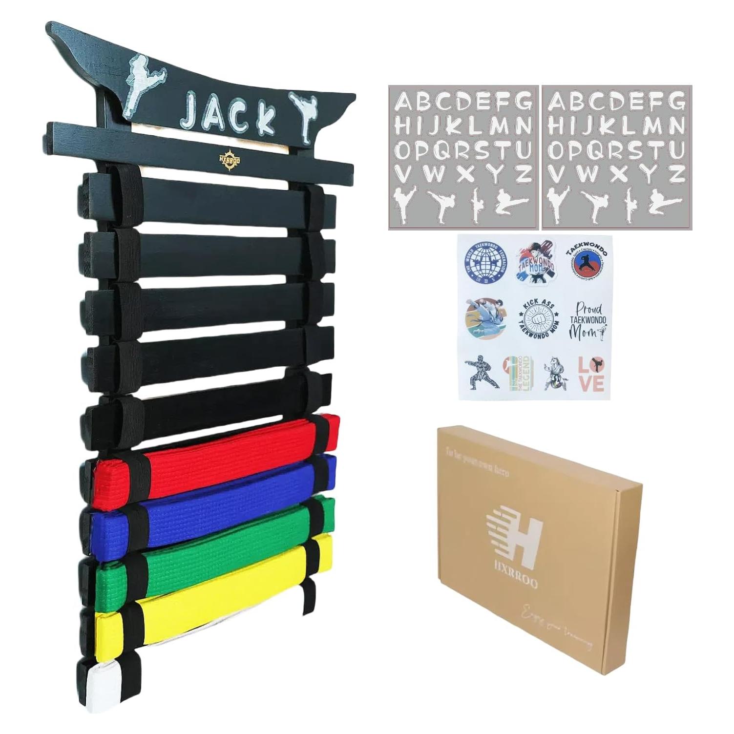 Soporte de Exhibición de Cinturones HXRROO de Madera 61x30cm