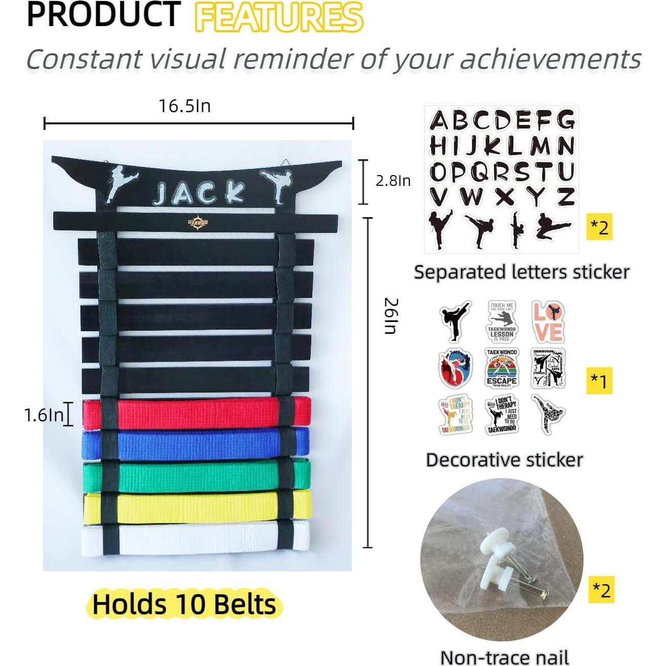 Soporte de Exhibición de Cinturones HXRROO de Madera 61x30cm