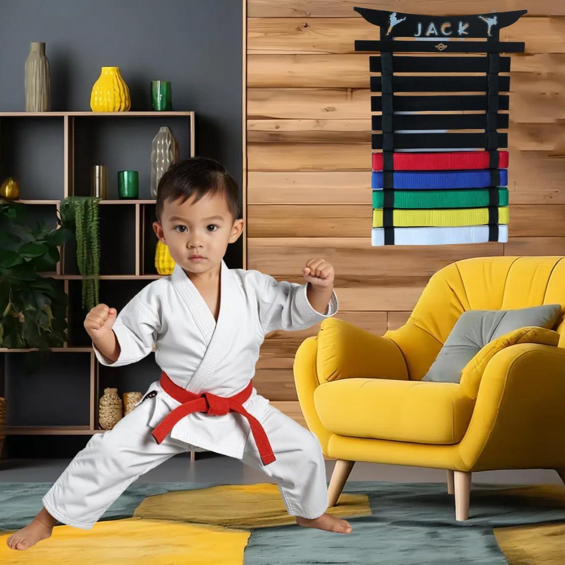 Soporte de Exhibición de Cinturones HXRROO de Madera 61x30cm