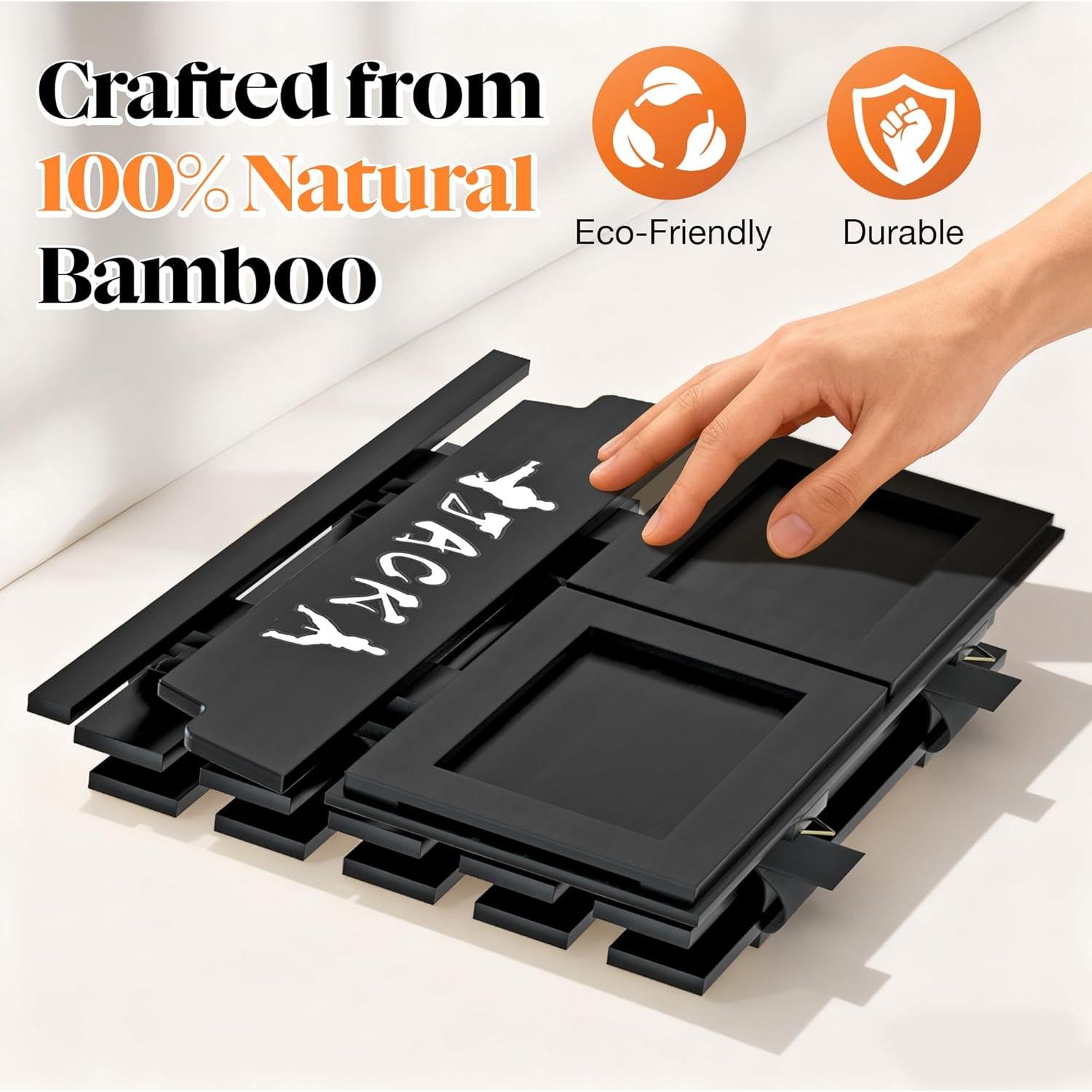 Soporte de Cinturones de Karate Jolitac - Bambú para 10 Cinturones