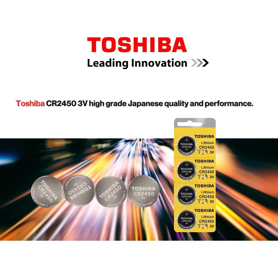 Batería de Litio Toshiba CR2450 3V - 4 Unidades