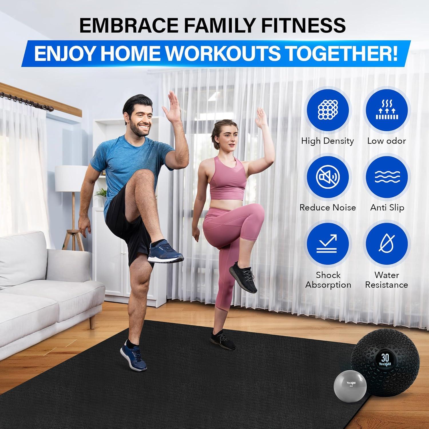 Alfombrilla de Ejercicio Yes4All 182.88x121.92 cm Antideslizante