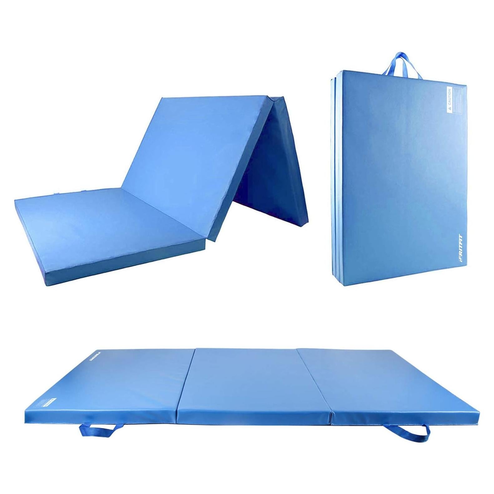Almohadilla de Ejercicio Plegable RitFit 179x90 cm Azul Cielo