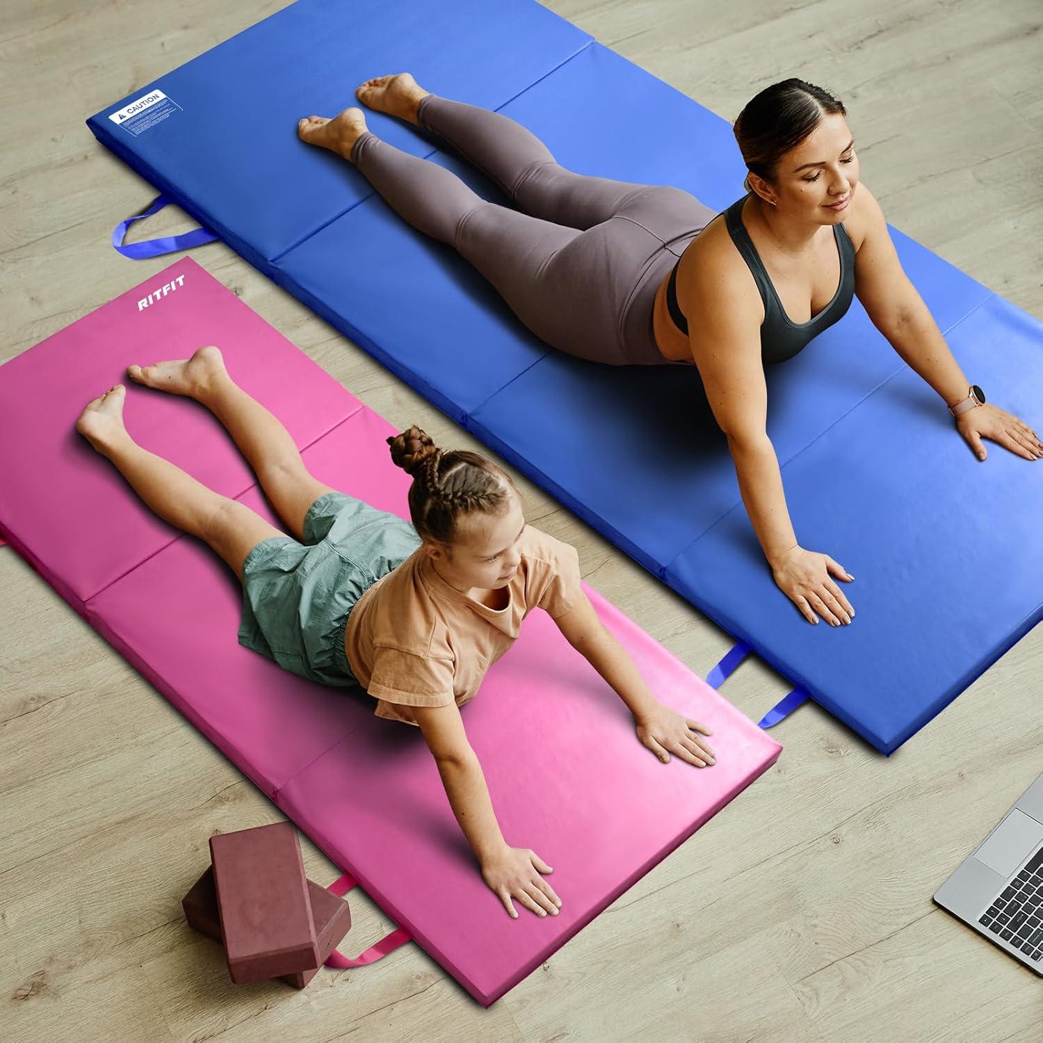 Almohadilla de Ejercicio Plegable RitFit 179x90 cm Azul Cielo