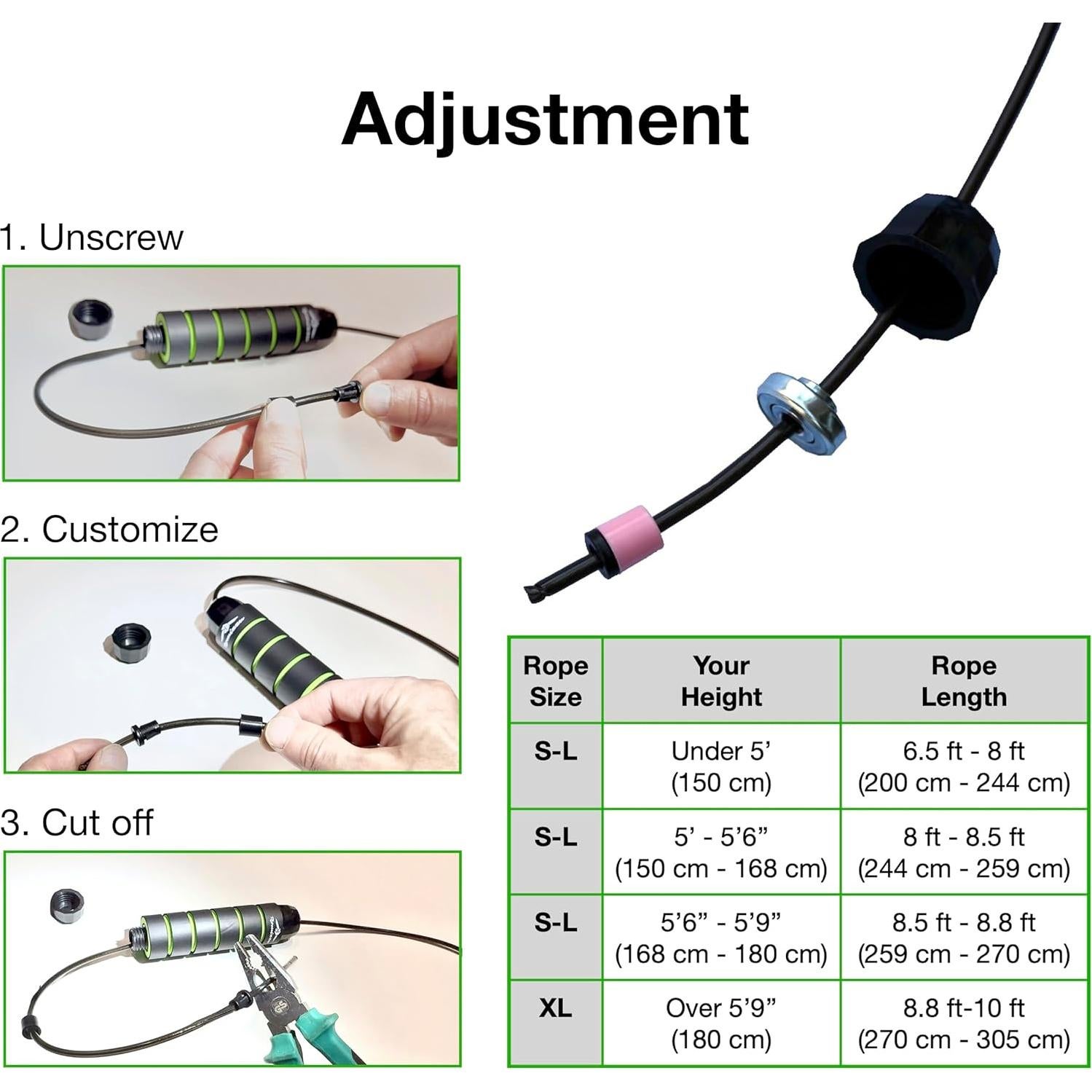 Cuerda de Salto Ajustable Romizzu con Mangos Ergonómicos