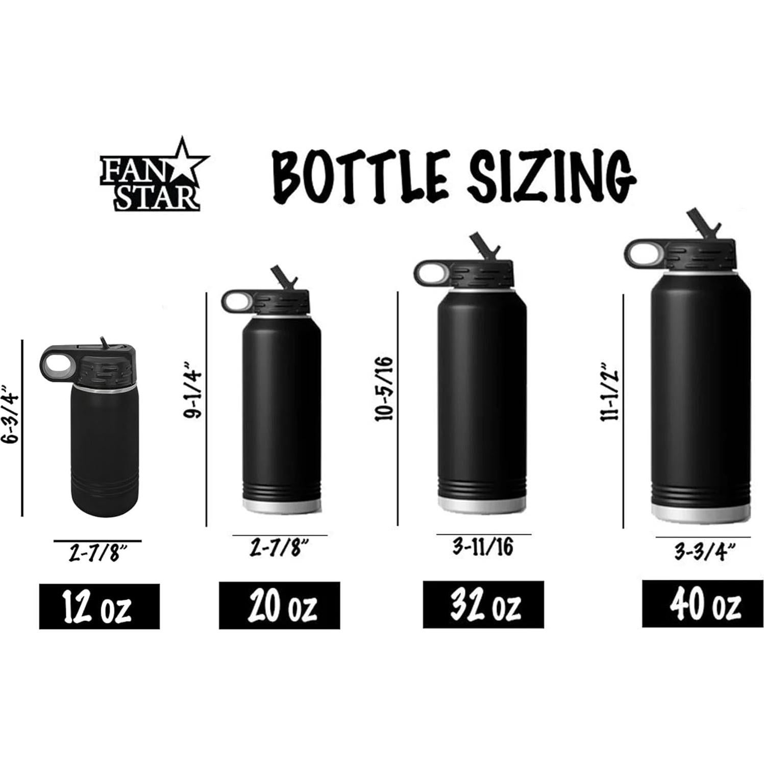 Botella de Agua Personalizada Acero Inoxidable 591ml 946ml 1183ml