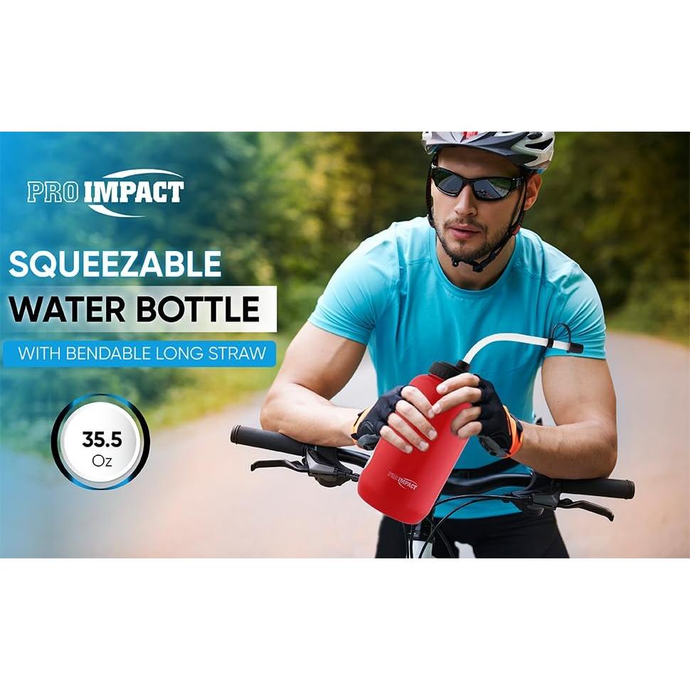 Botella de Agua Squeezable Pro Impact 1.05L Libre de BPA