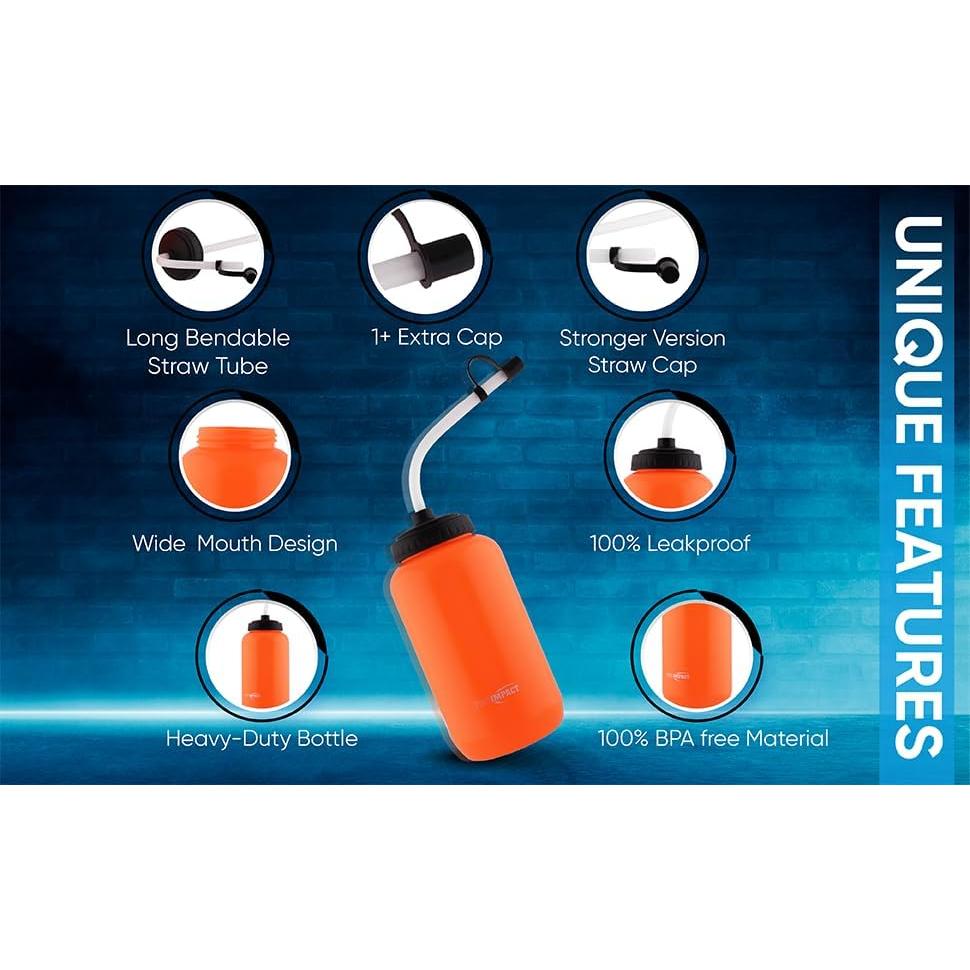 Botella de Agua Squeezable Pro Impact 1.05L Libre de BPA