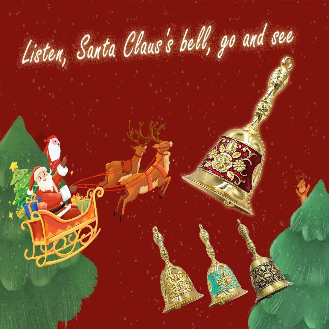 Campana de Mano Hourwof de Latón Roja Dorada 11.09 cm