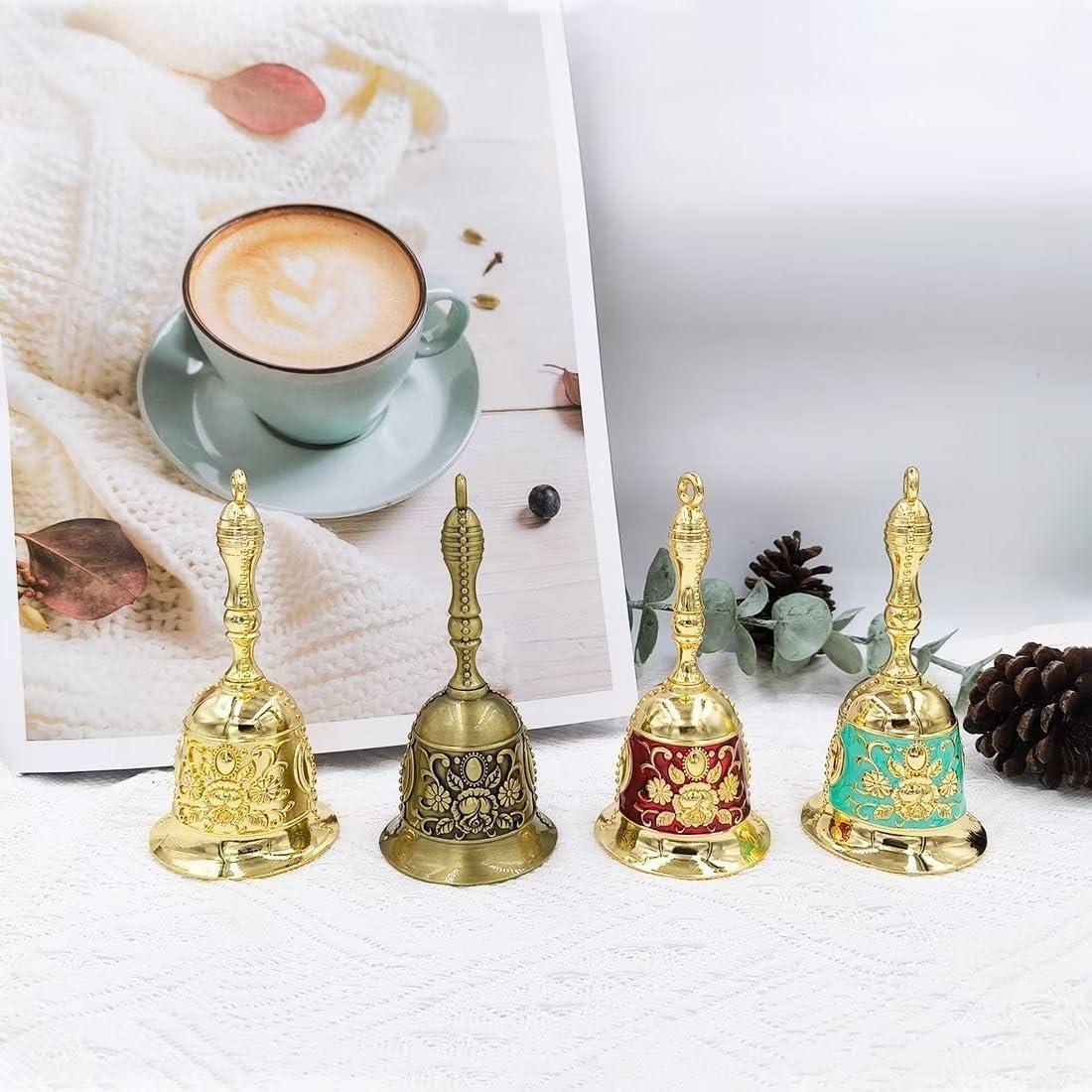 Campana de Mano Hourwof de Latón Roja Dorada 11.09 cm