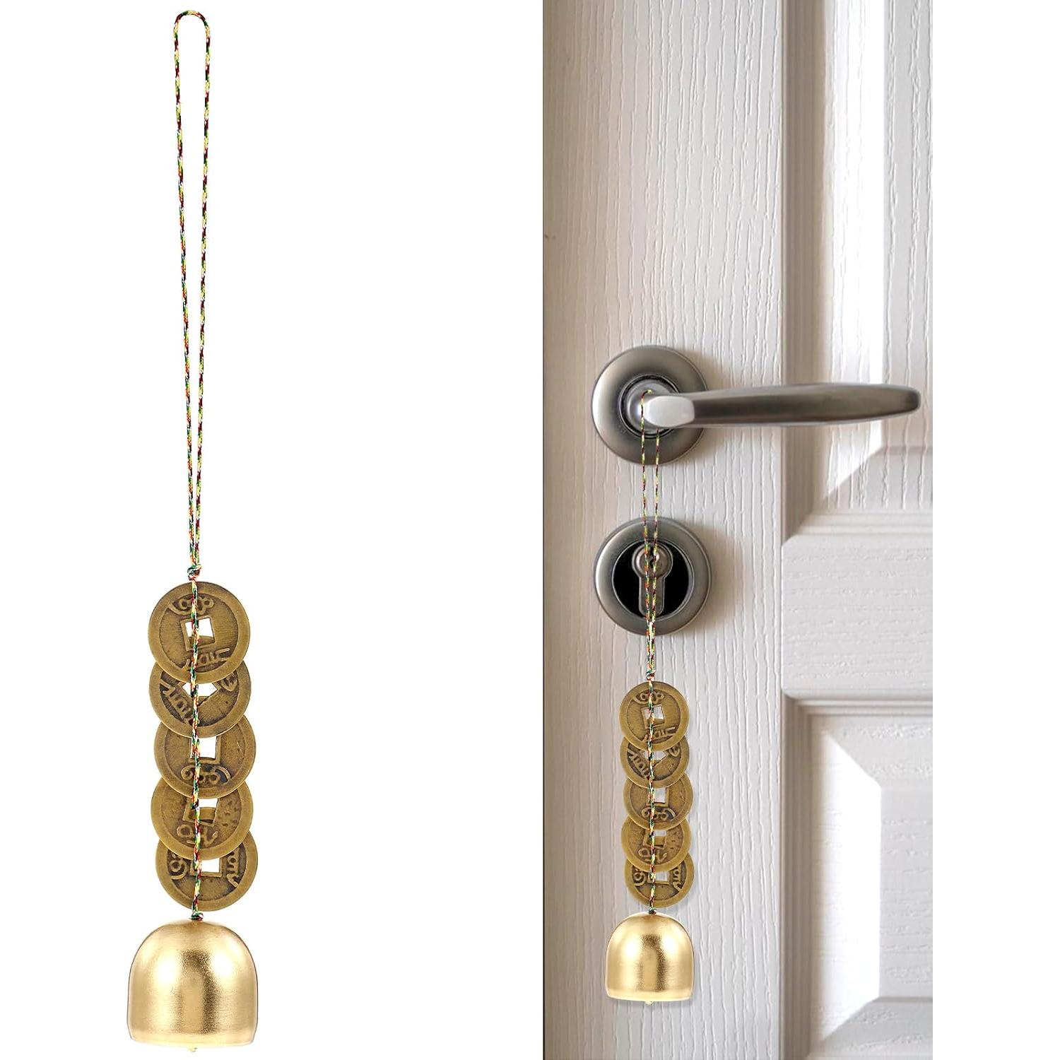 Campana Feng Shui de Cobre CIATBYYJ con 5 Monedas de Suerte