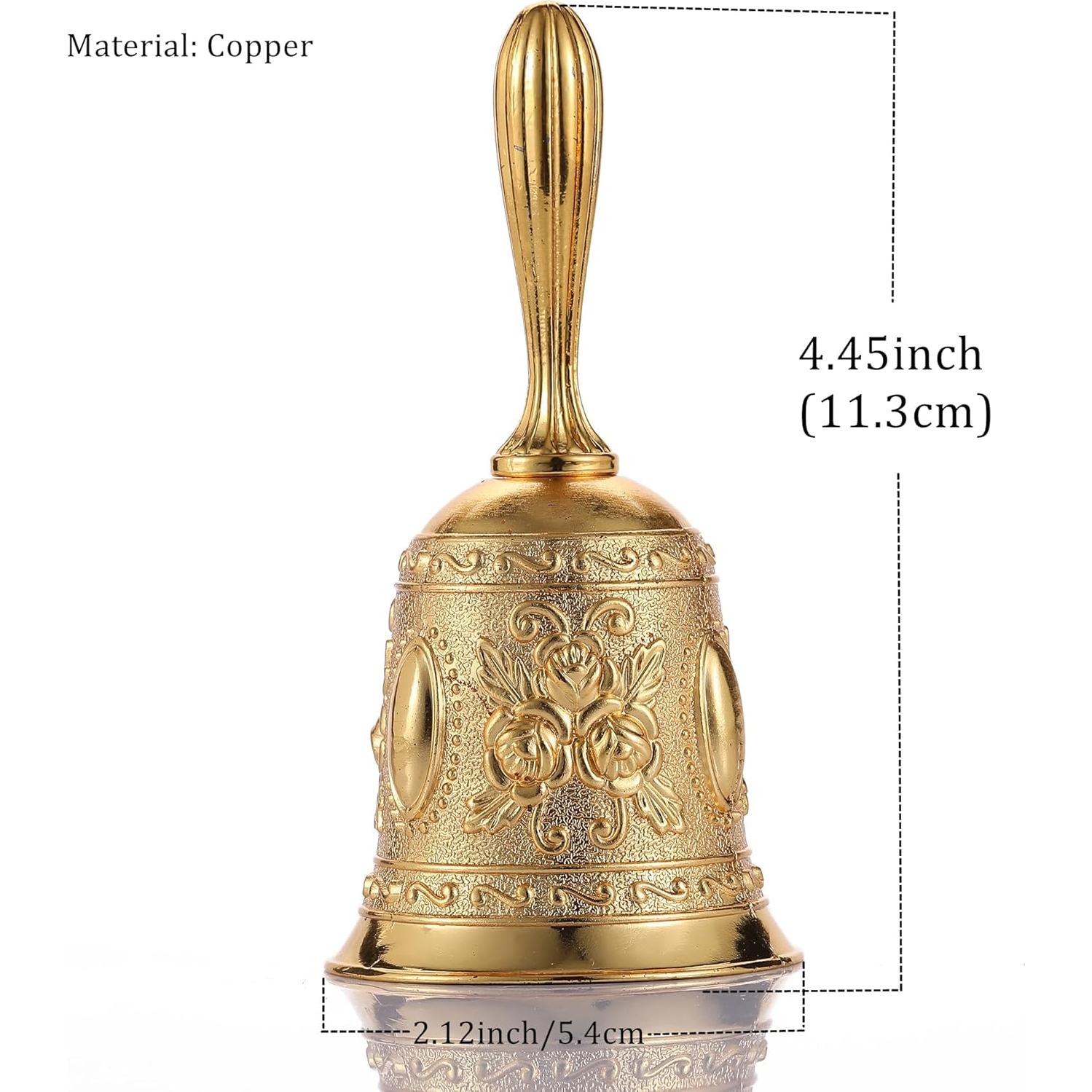 Campana de Mano de Bronce Oro 11.3 cm Extra Ruidosa