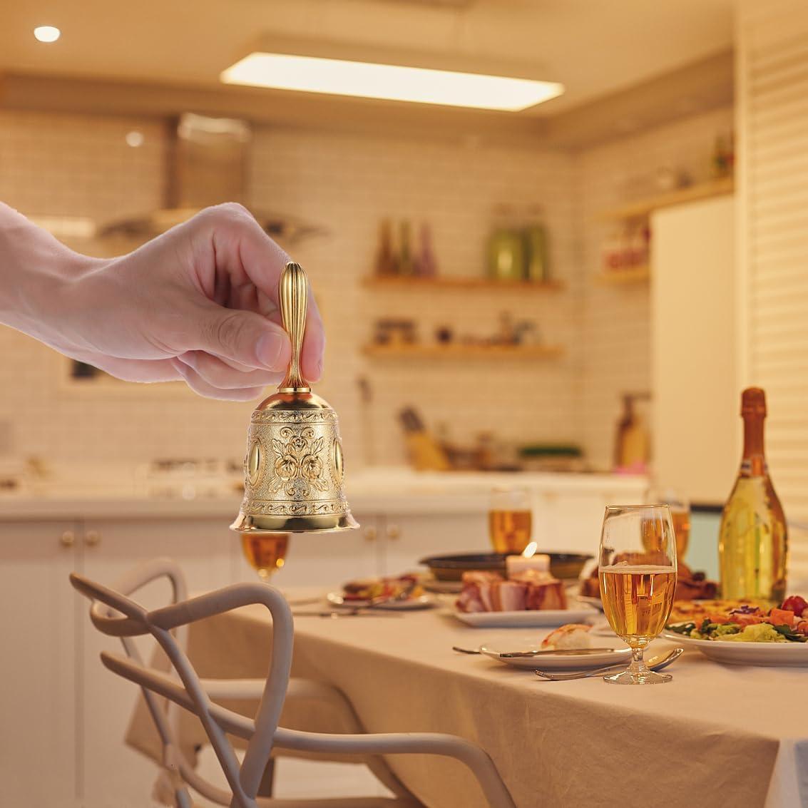 Campana de Mano de Bronce Oro 11.3 cm Extra Ruidosa