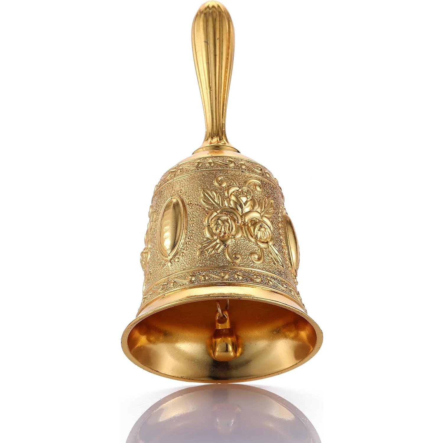 Campana de Mano de Bronce Oro 11.3 cm Extra Ruidosa