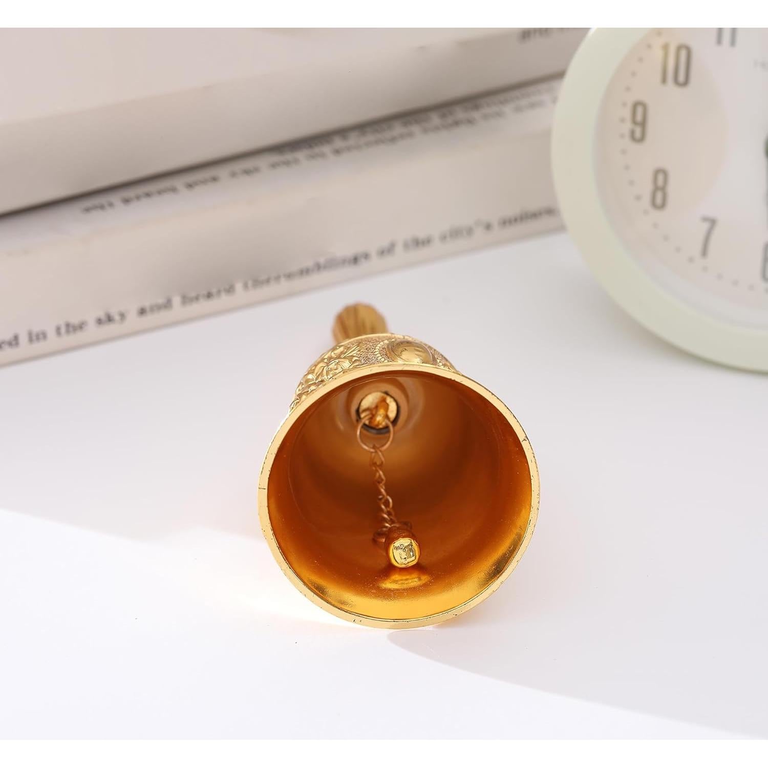 Campana de Mano de Bronce Oro 11.3 cm Extra Ruidosa