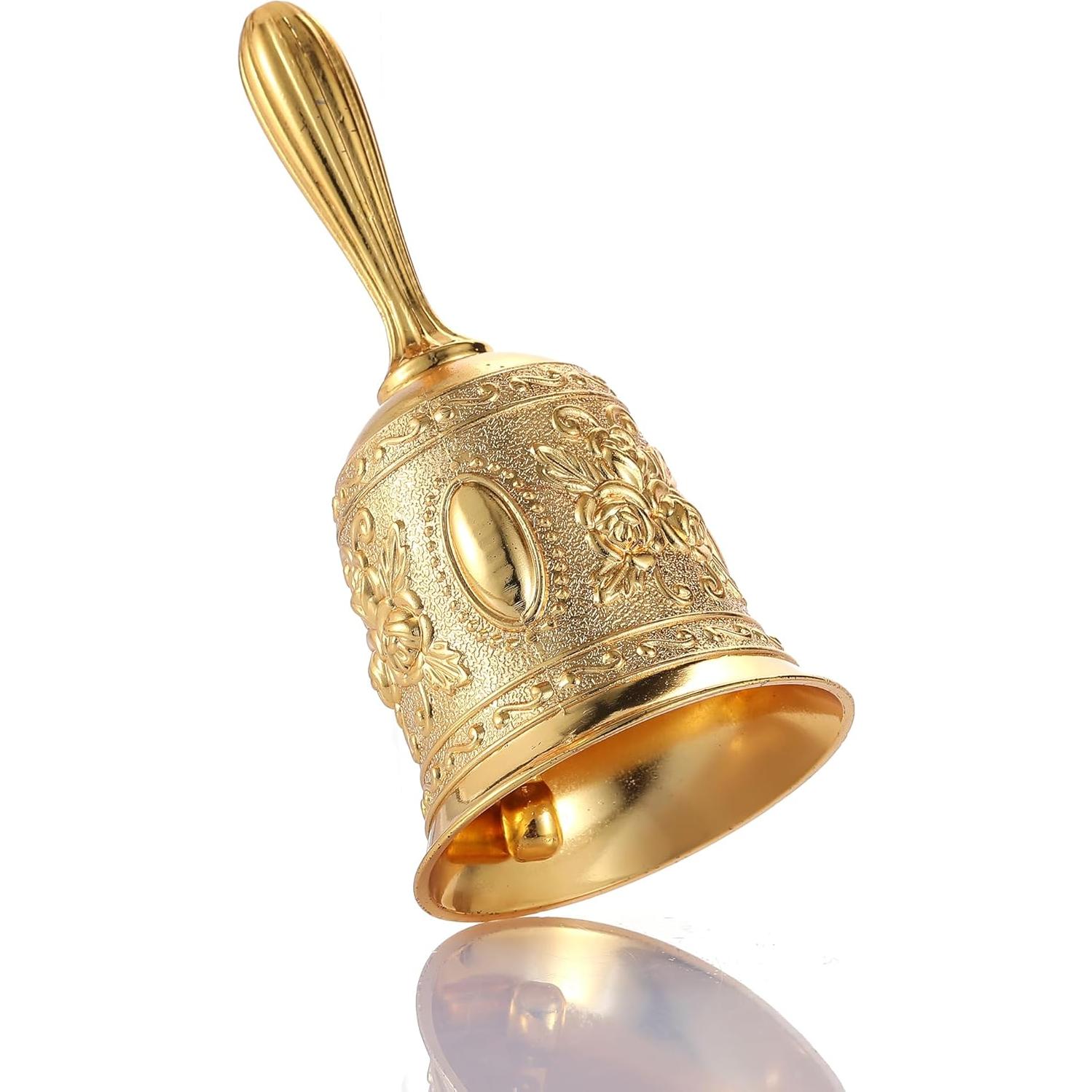 Campana de Mano de Bronce Oro 11.3 cm Extra Ruidosa