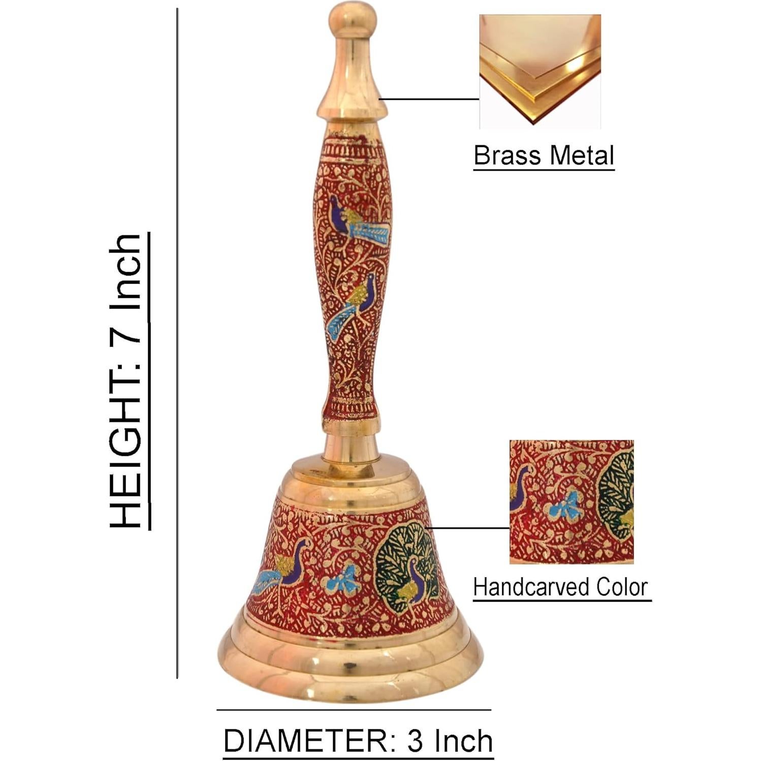 Campana de Mano de Latón Hashcart 17 cm - Decorativa y Multiusos