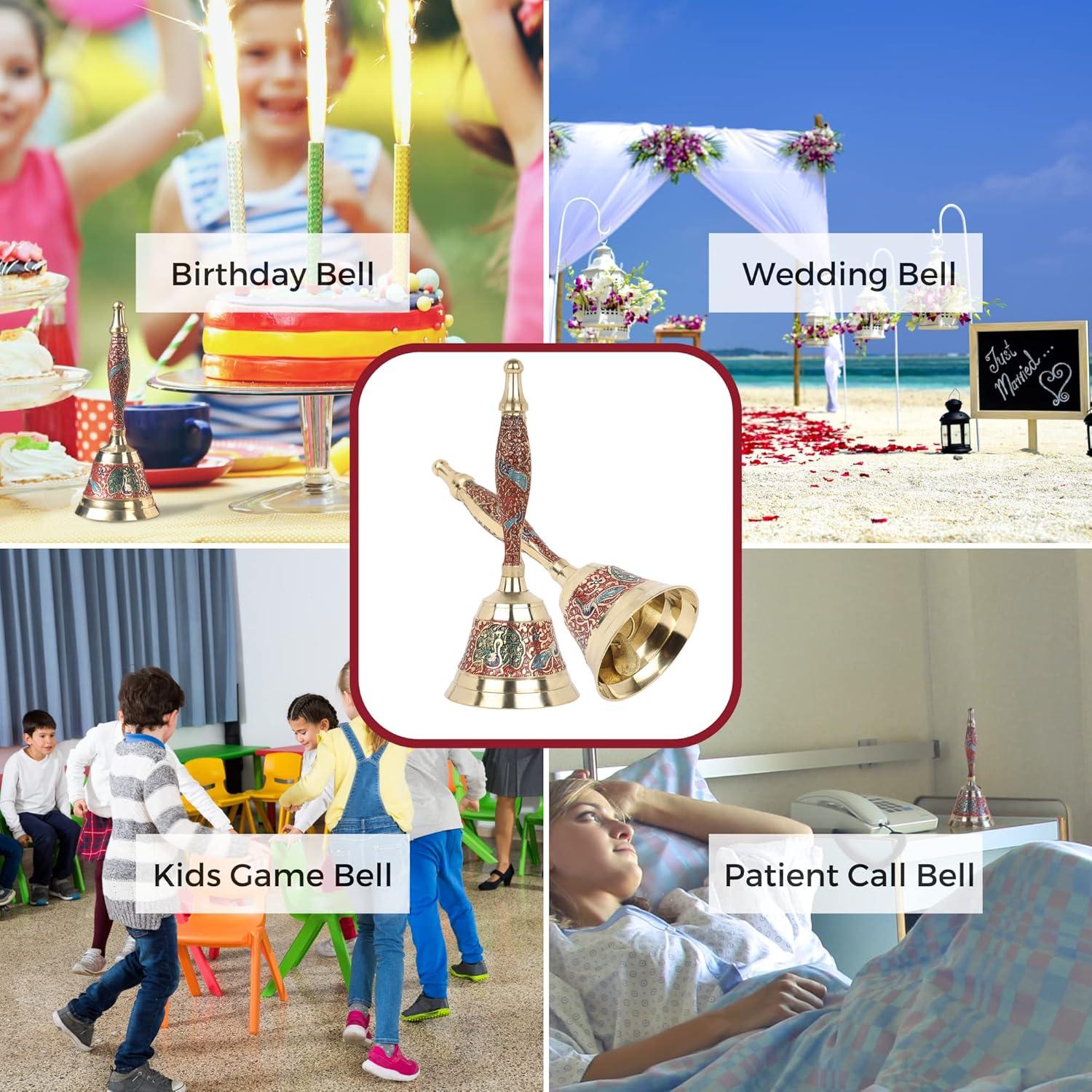 Campana de Mano de Latón Hashcart 17 cm - Decorativa y Multiusos