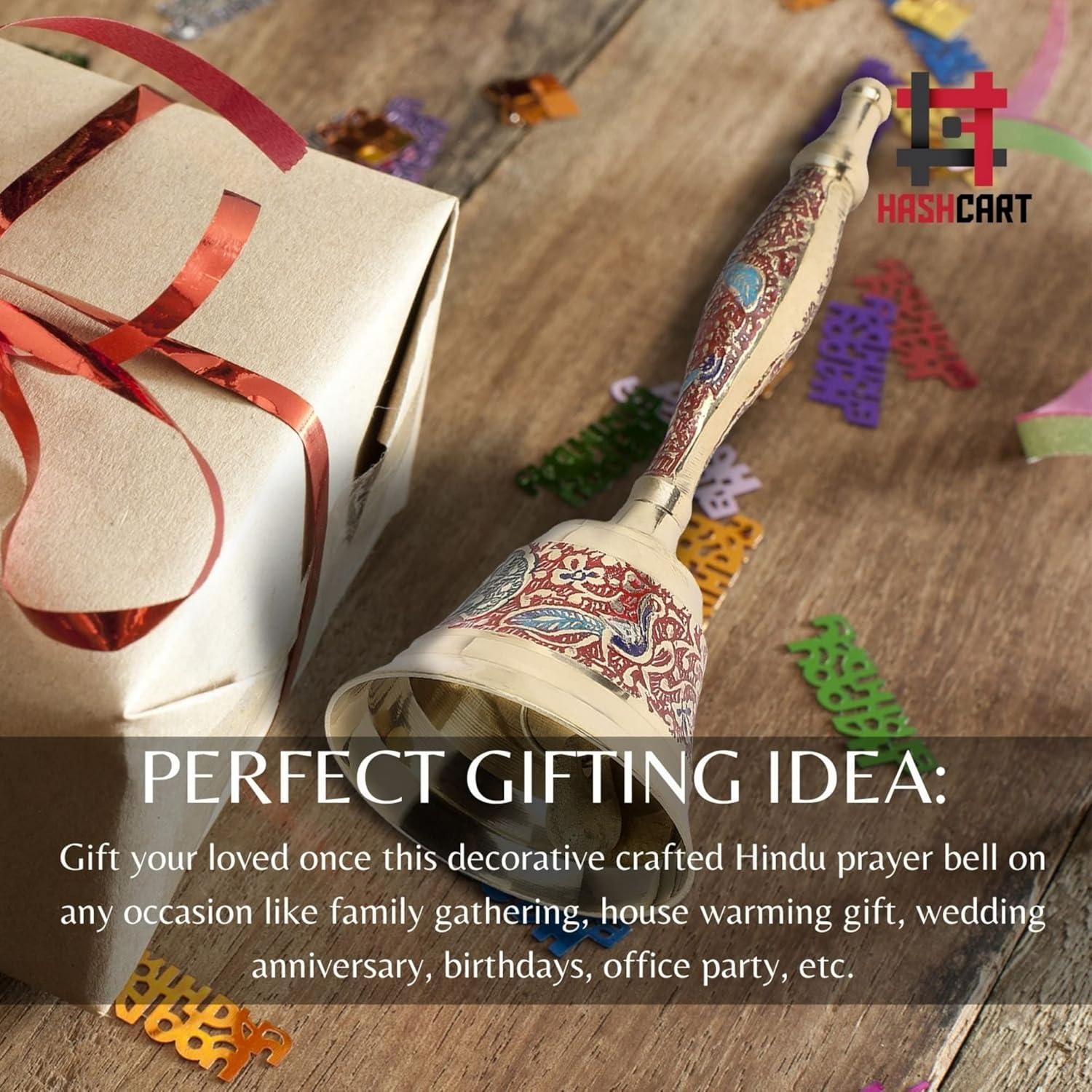 Campana de Mano de Latón Hashcart 17 cm - Decorativa y Multiusos