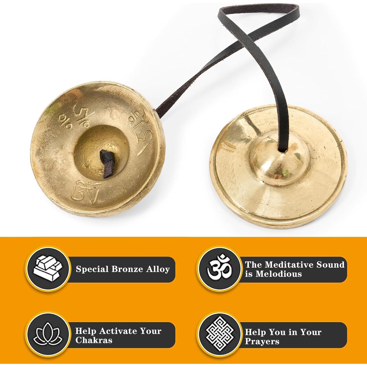 Címbalos Tingsha Tibetanos Boao 6.3 cm para Meditación
