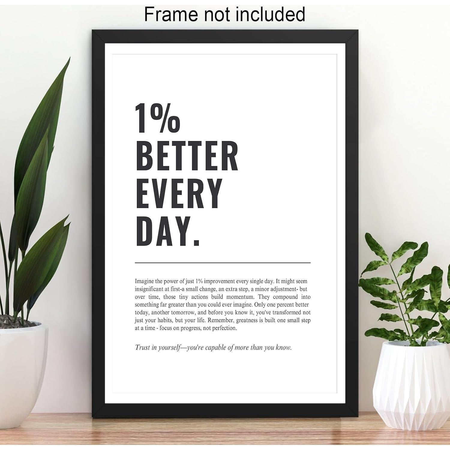 Póster Motivacional 1% Mejor Cada Día 30x40cm Sin Marco