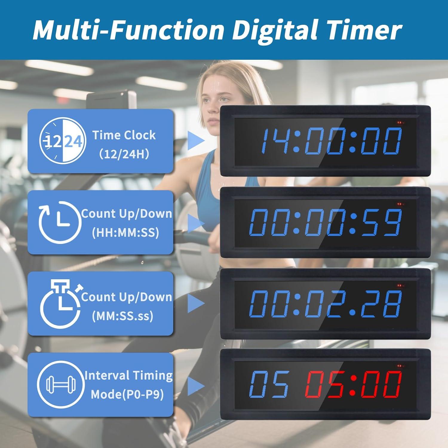 Reloj Temporizador de Gimnasio HANGZHOU GC-1.5T6RGB, LED RGB