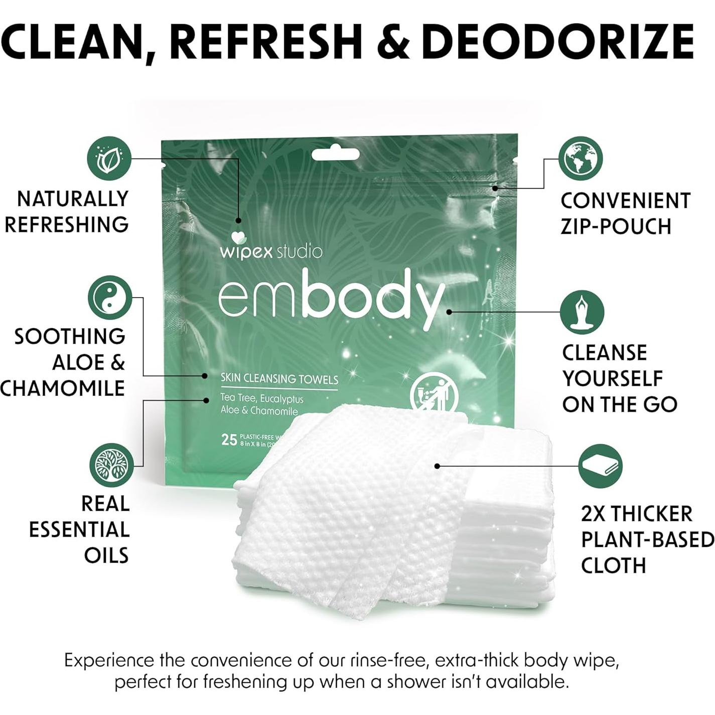 Toallitas Corporales Wipex Embody 25ct - Ecológicas y Veganas