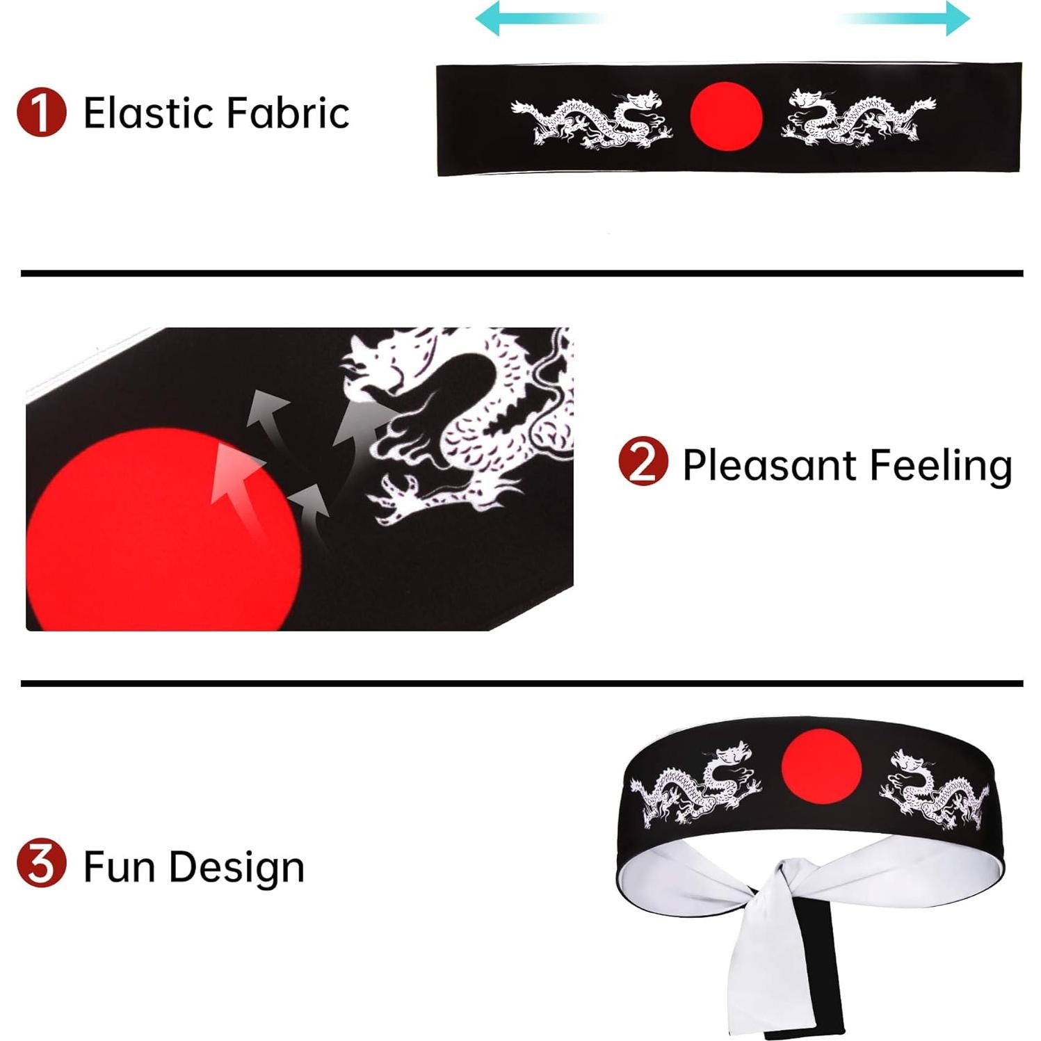 Cinta para la cabeza reversible Dragón Ninja Xinhe 5.08 cm