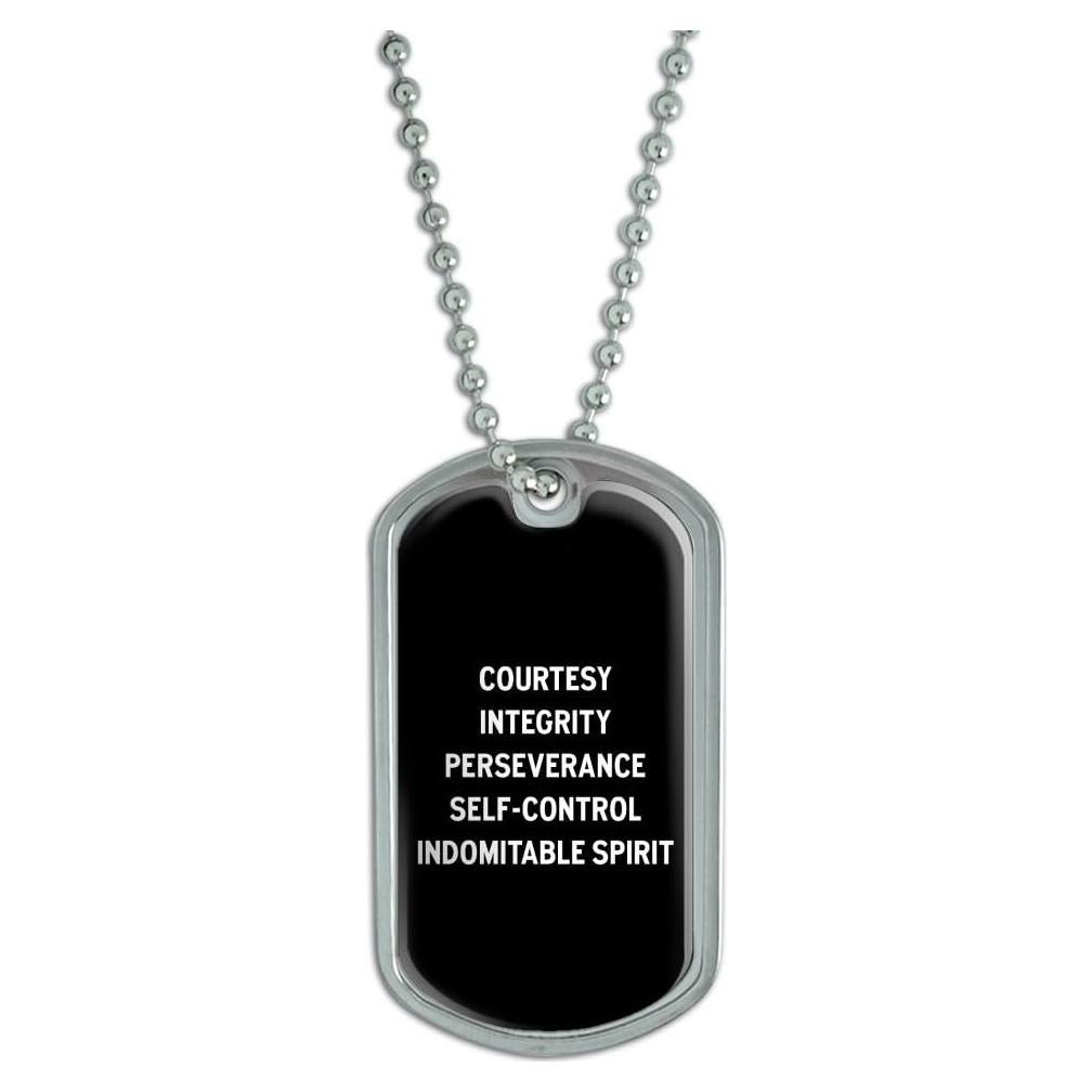 Etiqueta de Perro Militar Graphics & More - Karate Taekwondo 5 Tenets