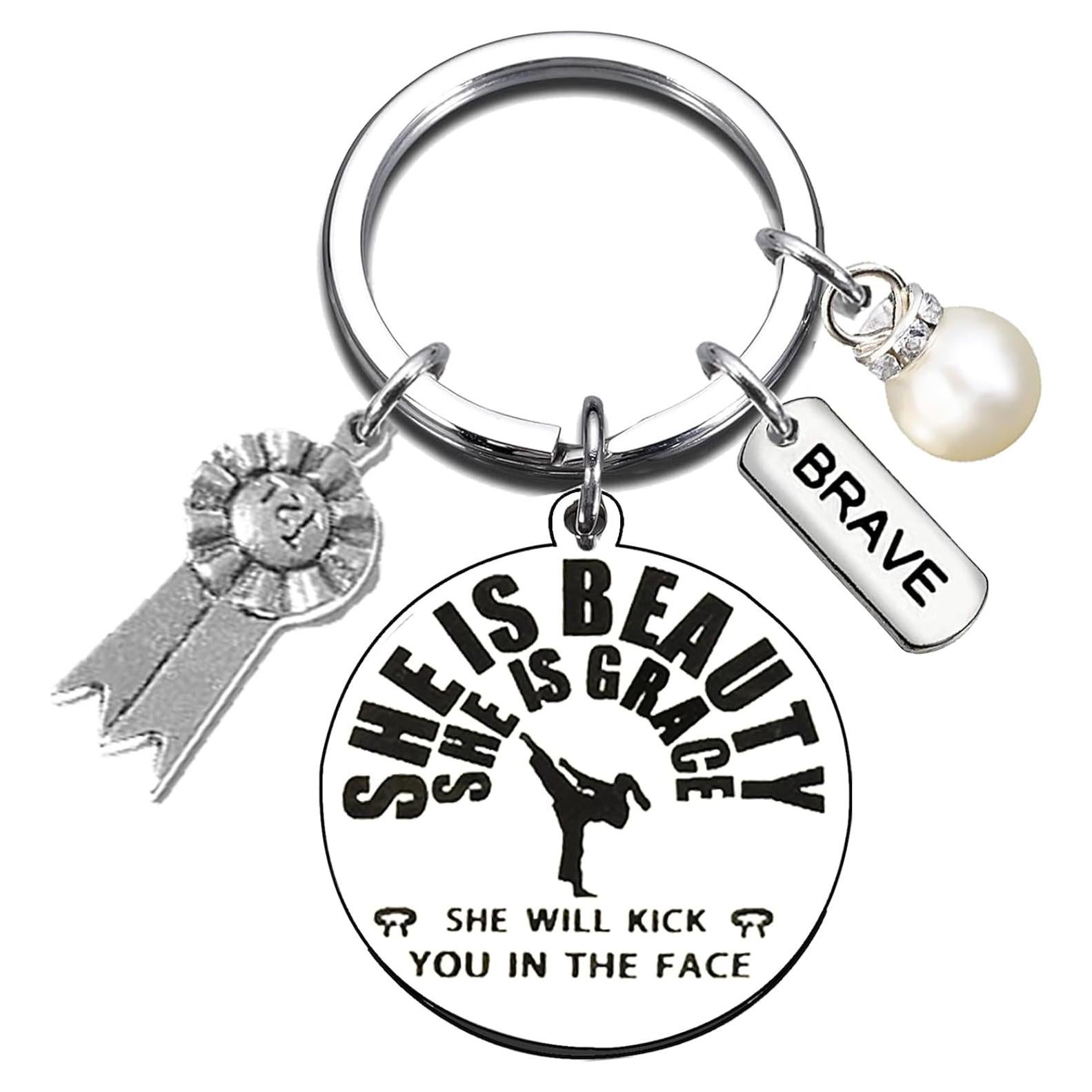 Llavero de Karate para Mujeres - Regalo Inspirador 3cm