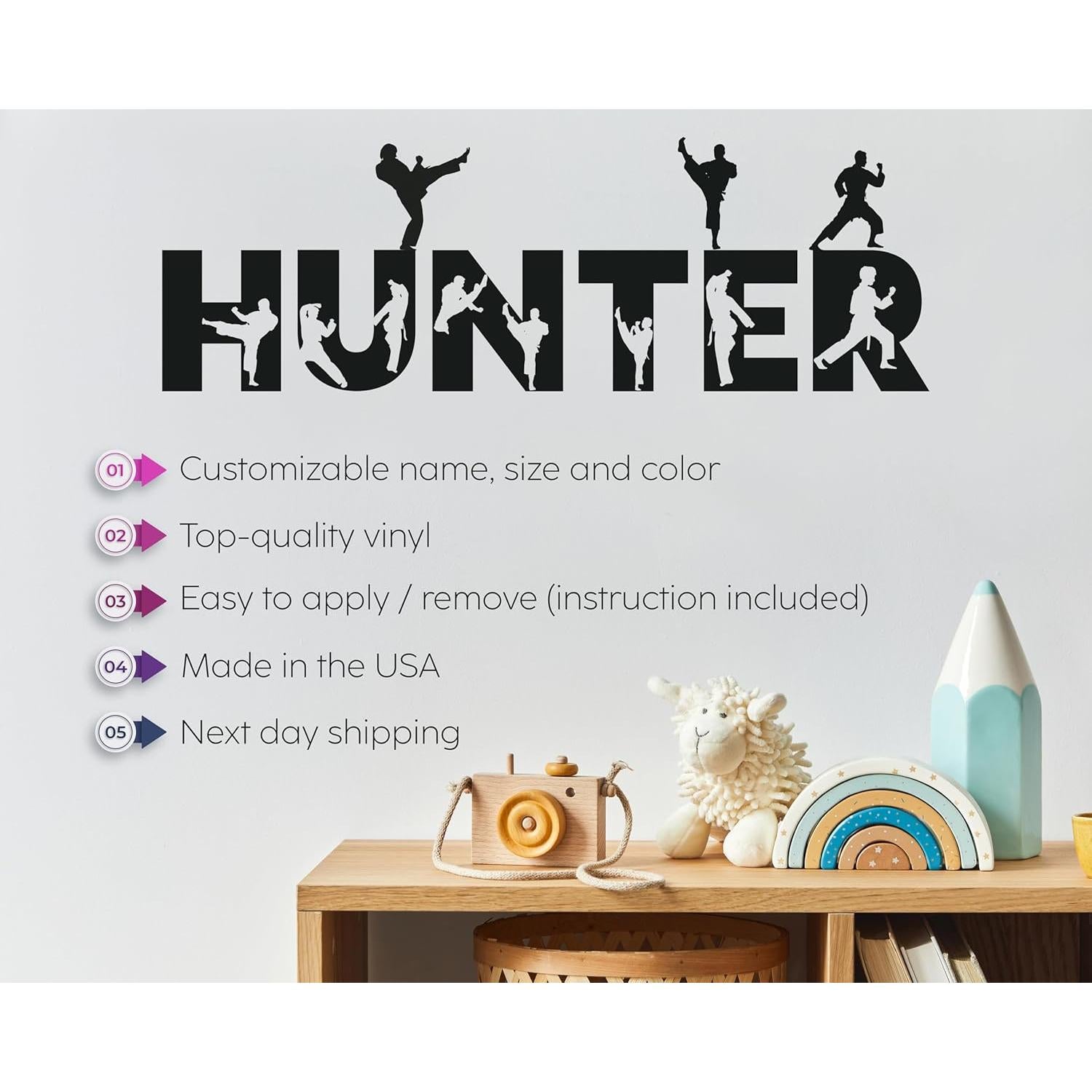 Calcomanía de Pared Personalizada Karate Megapolis - Decoración Infantil