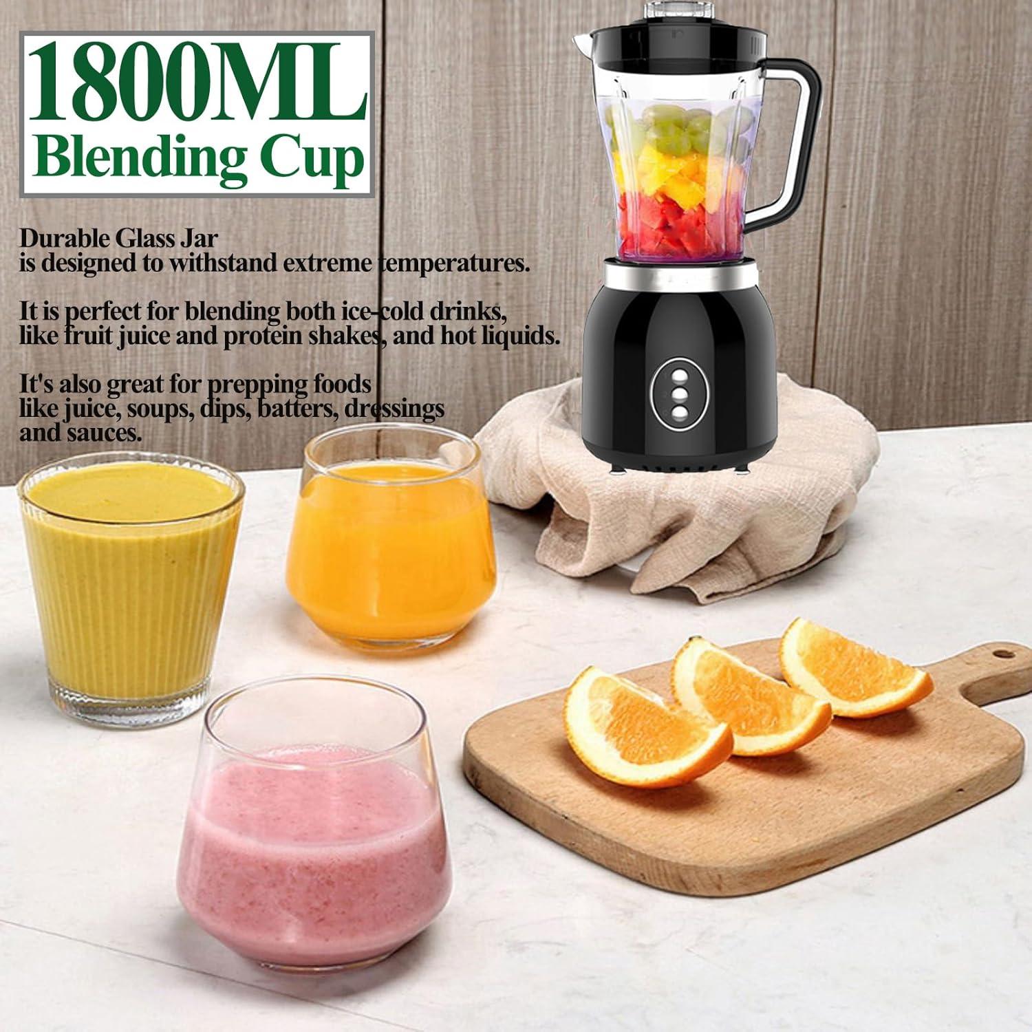 Mezclador YPCOO 800W 4 en 1 con Jarras de 1.8L y 0.6L