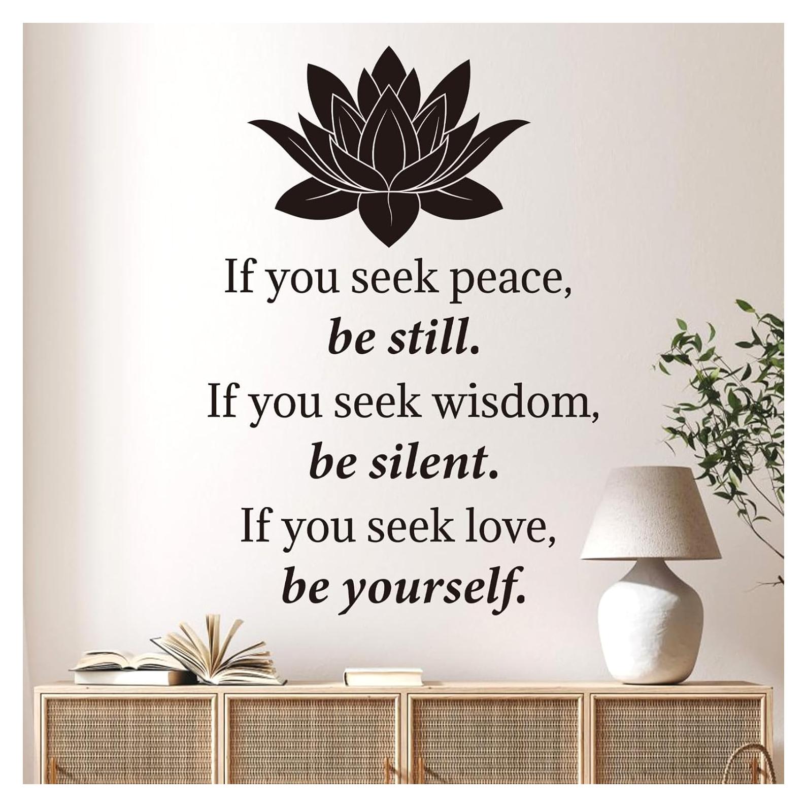 Calcomanía de Pared Decalmile Loto Buda Inspiracional 30x90cm